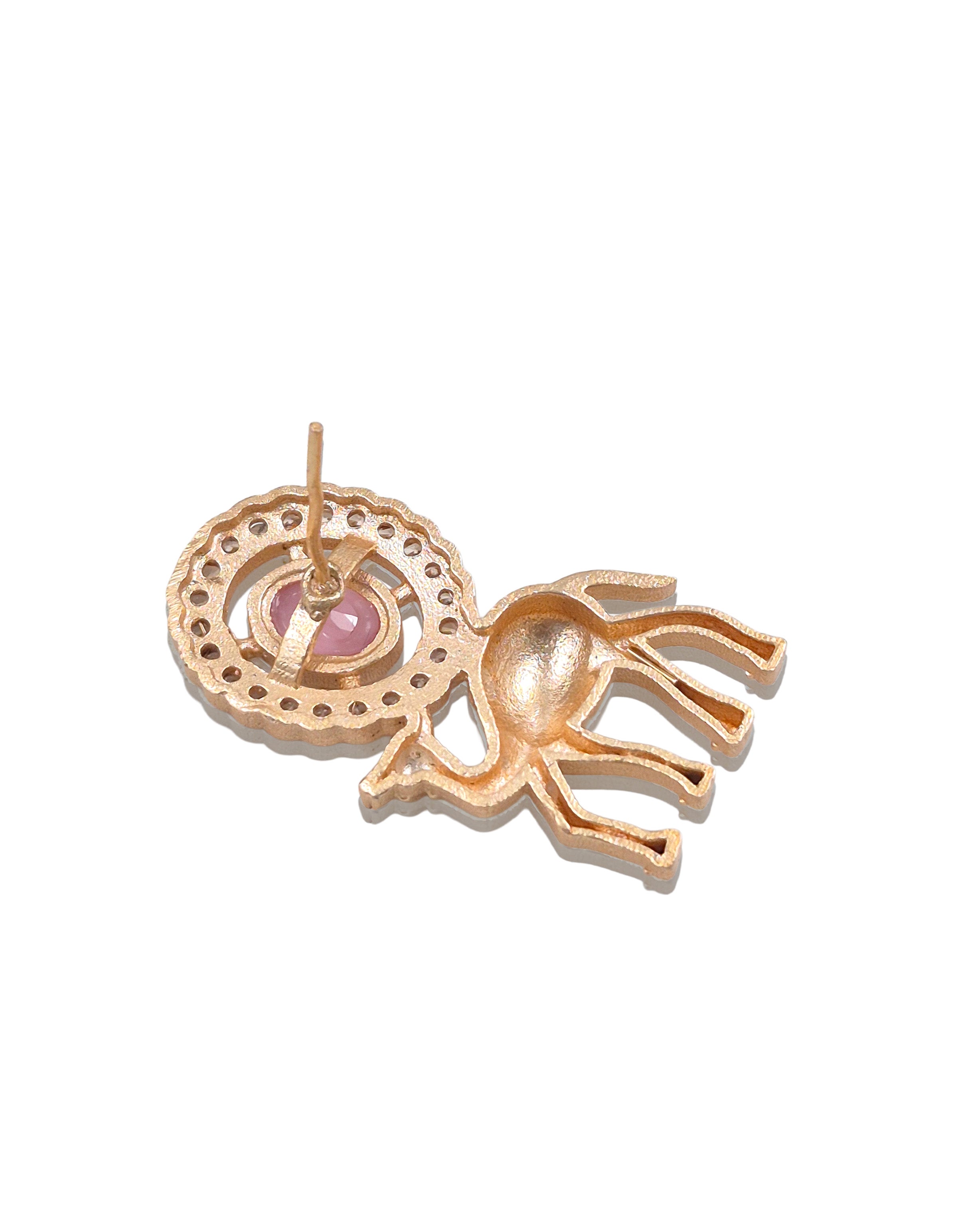 Rosegold Stone Stud Earrings