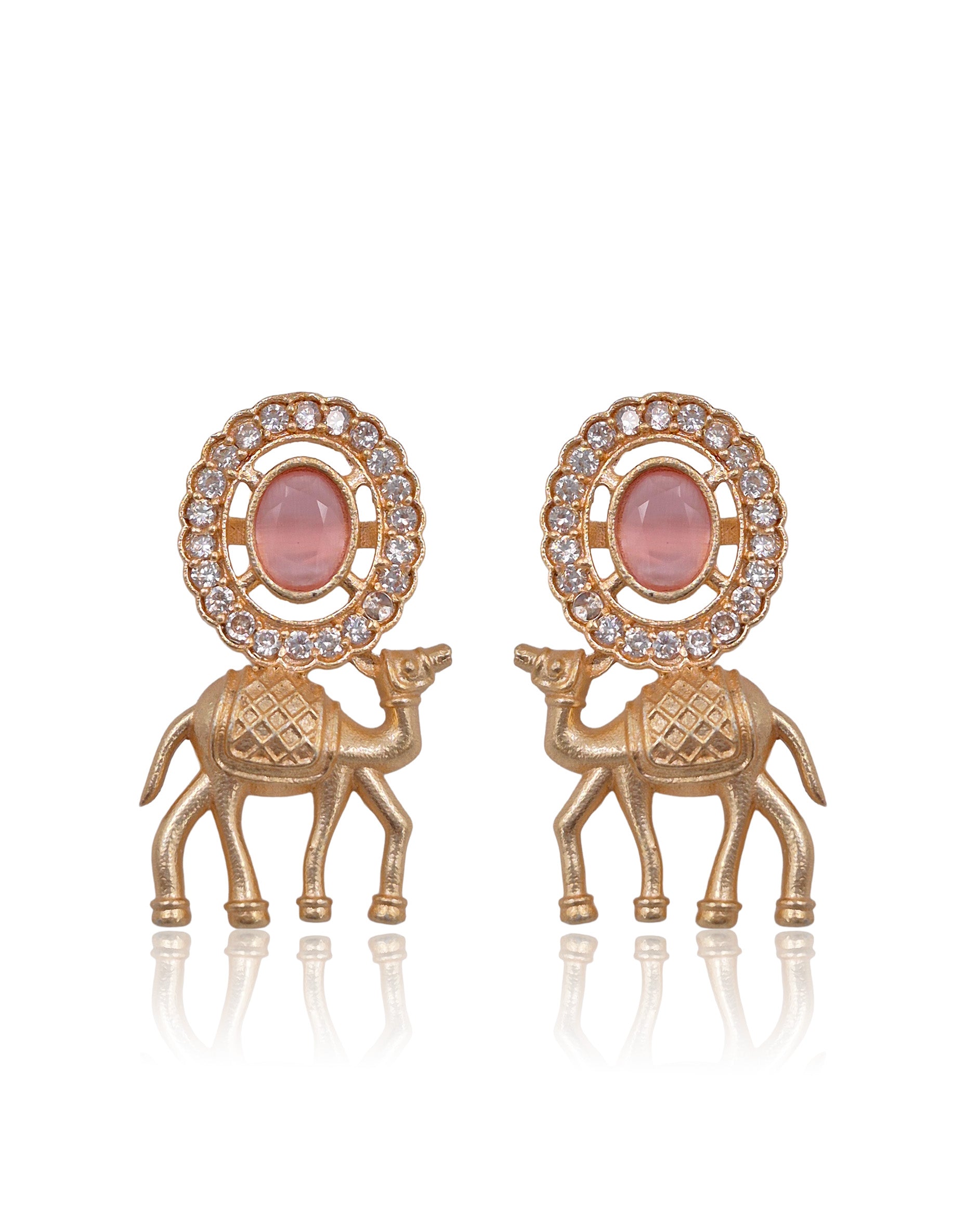 Rosegold Stone Stud Earrings