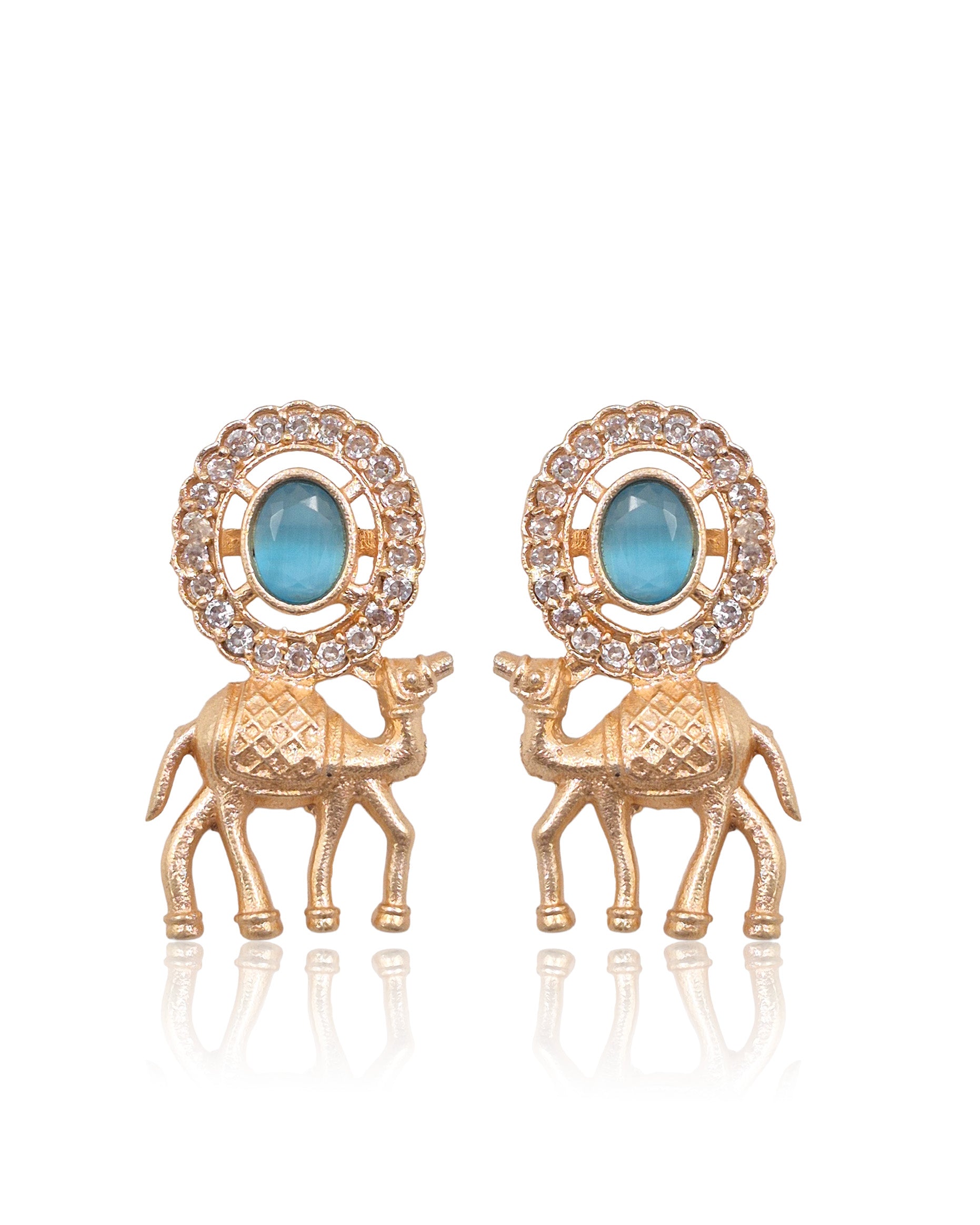 Rosegold Stone Stud Earrings