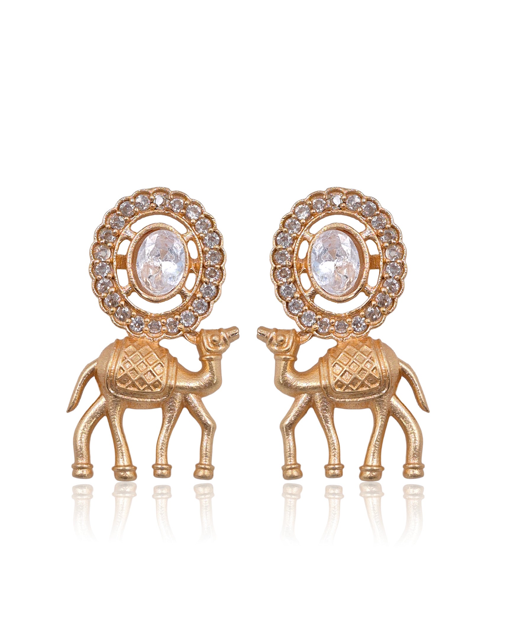 Rosegold Stone Stud Earrings
