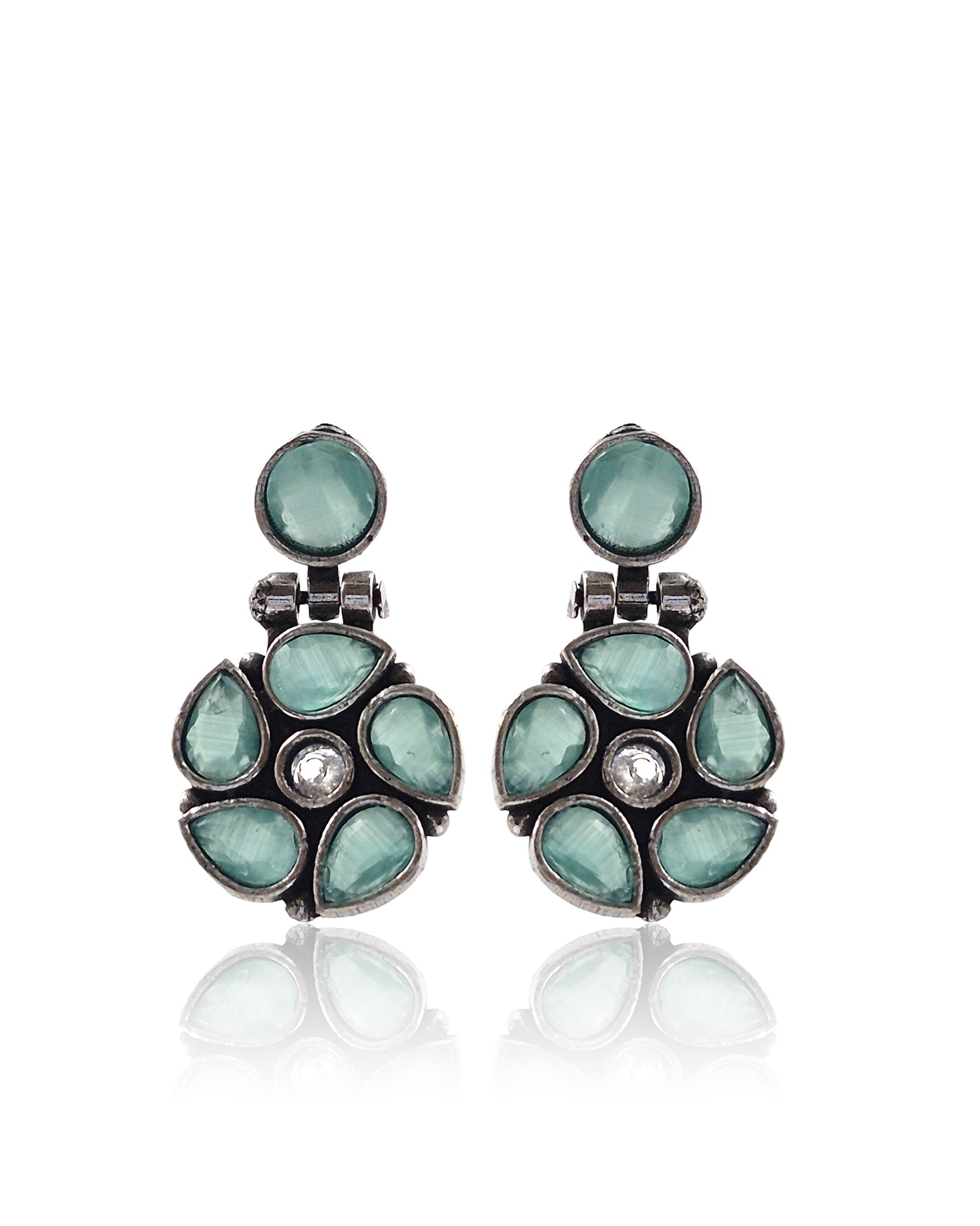 KIRTI OXIDISED STONE DANGLER EARRINGS
