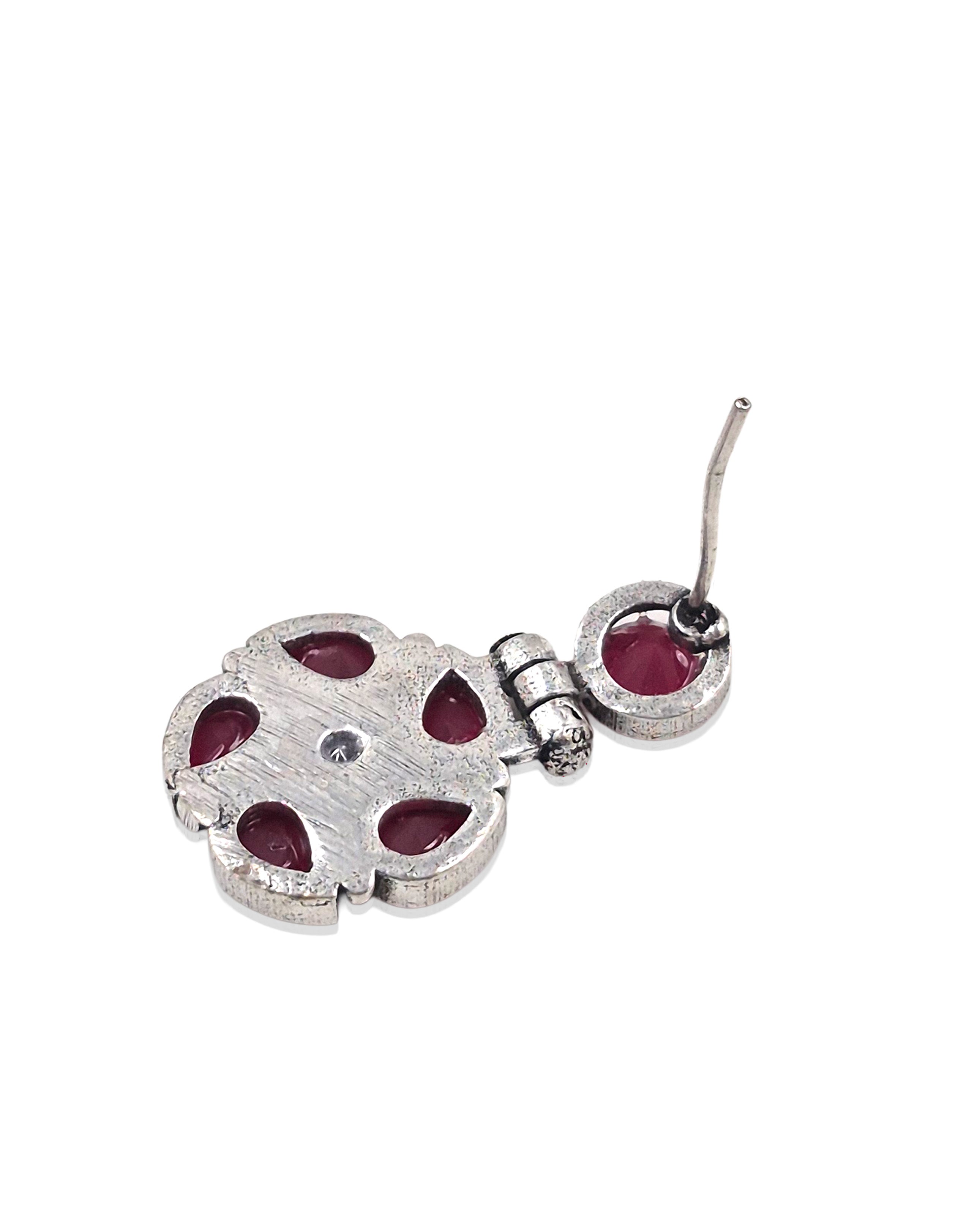 KIRTI OXIDISED STONE DANGLER EARRINGS