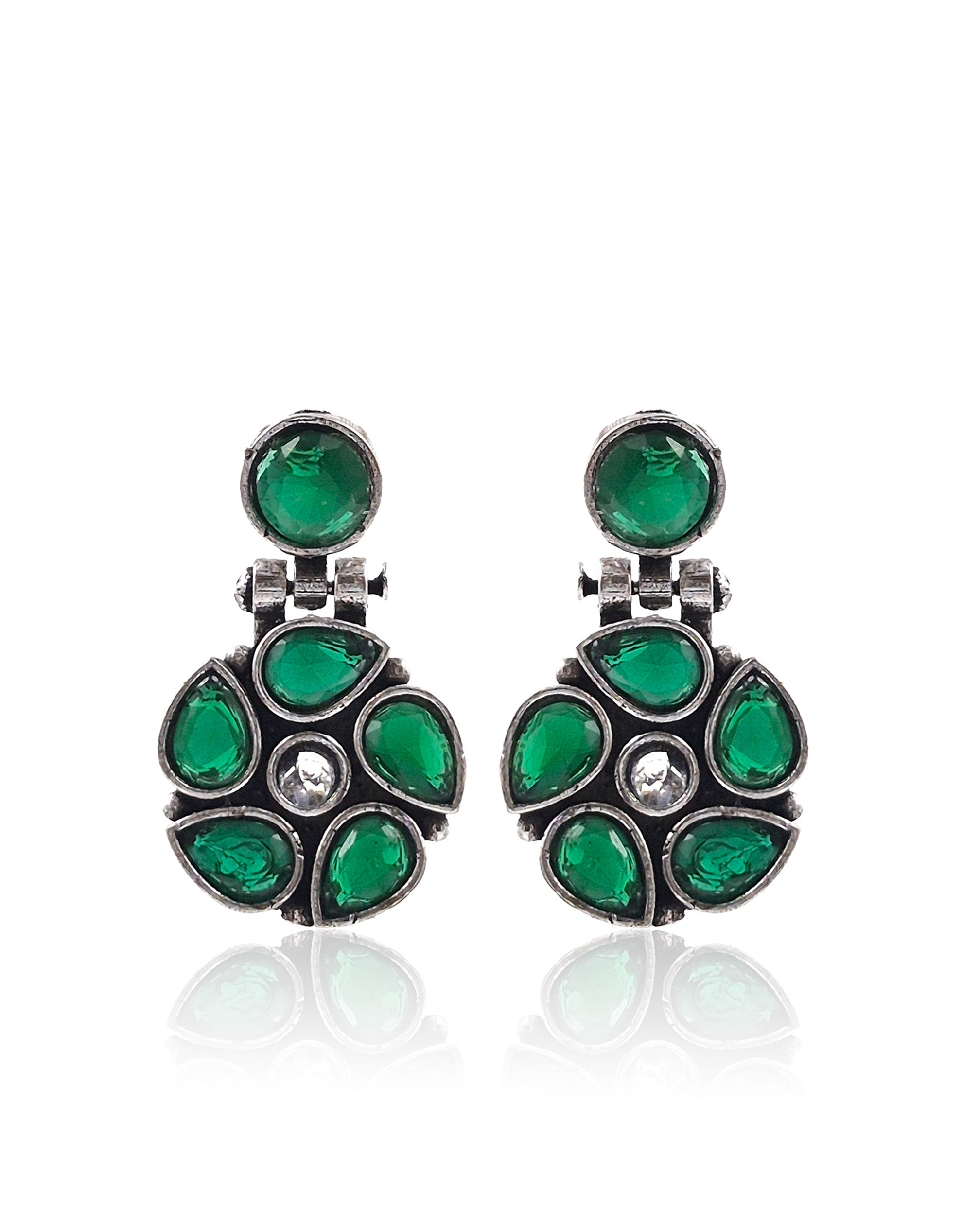 KIRTI OXIDISED STONE DANGLER EARRINGS