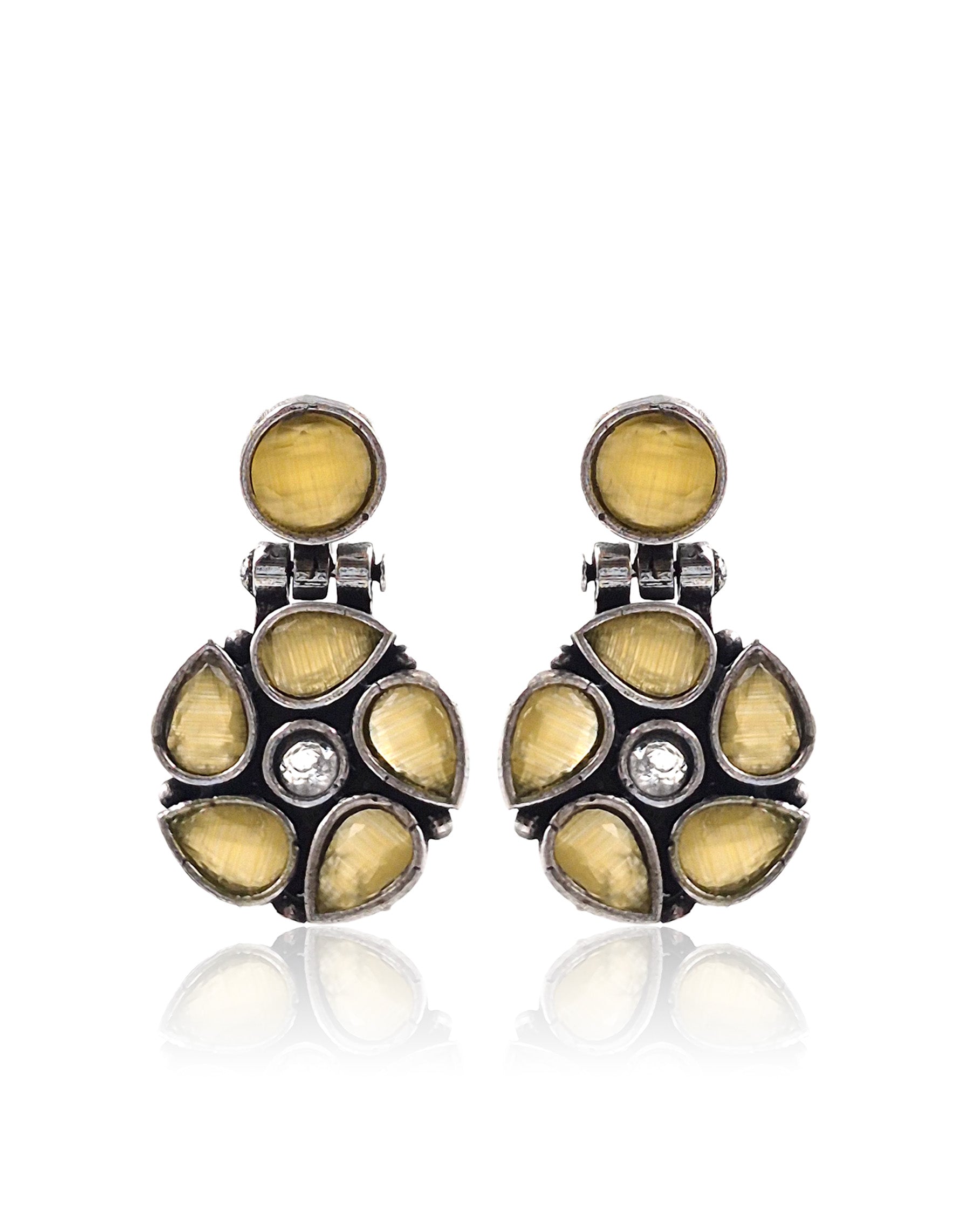 KIRTI OXIDISED STONE DANGLER EARRINGS
