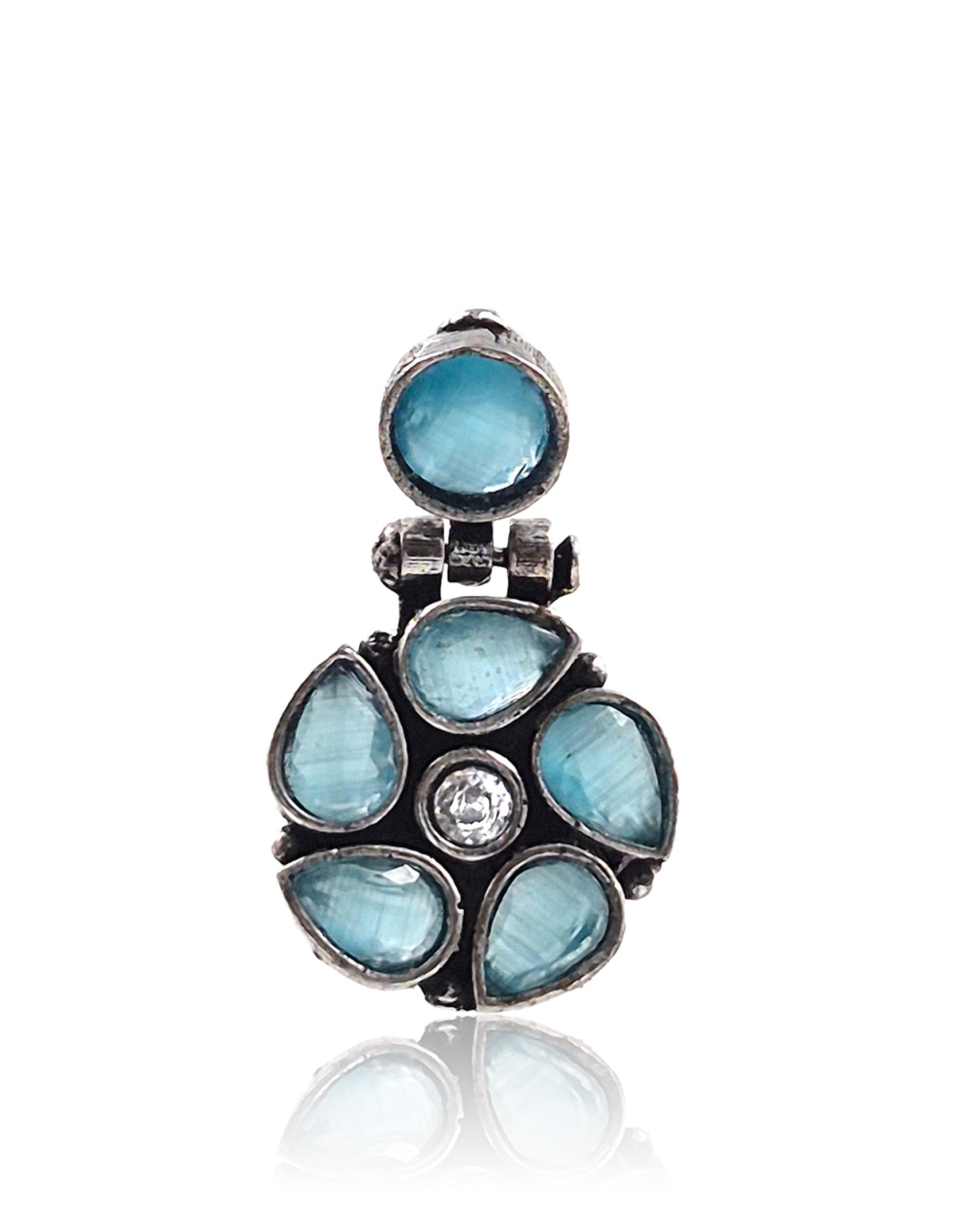 KIRTI OXIDISED STONE DANGLER EARRINGS