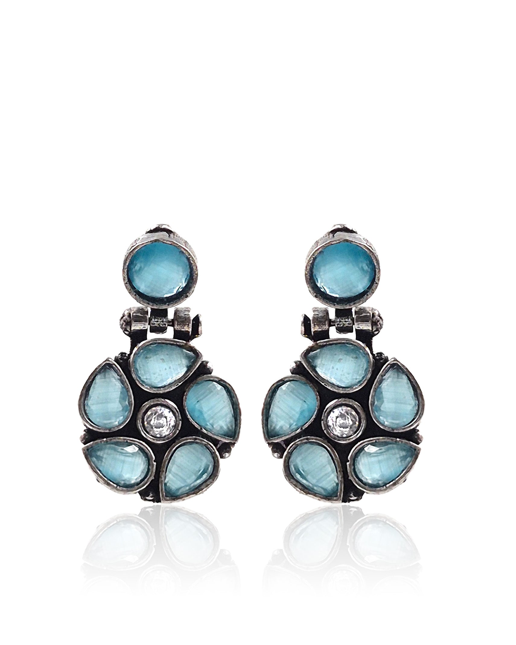 KIRTI OXIDISED STONE DANGLER EARRINGS