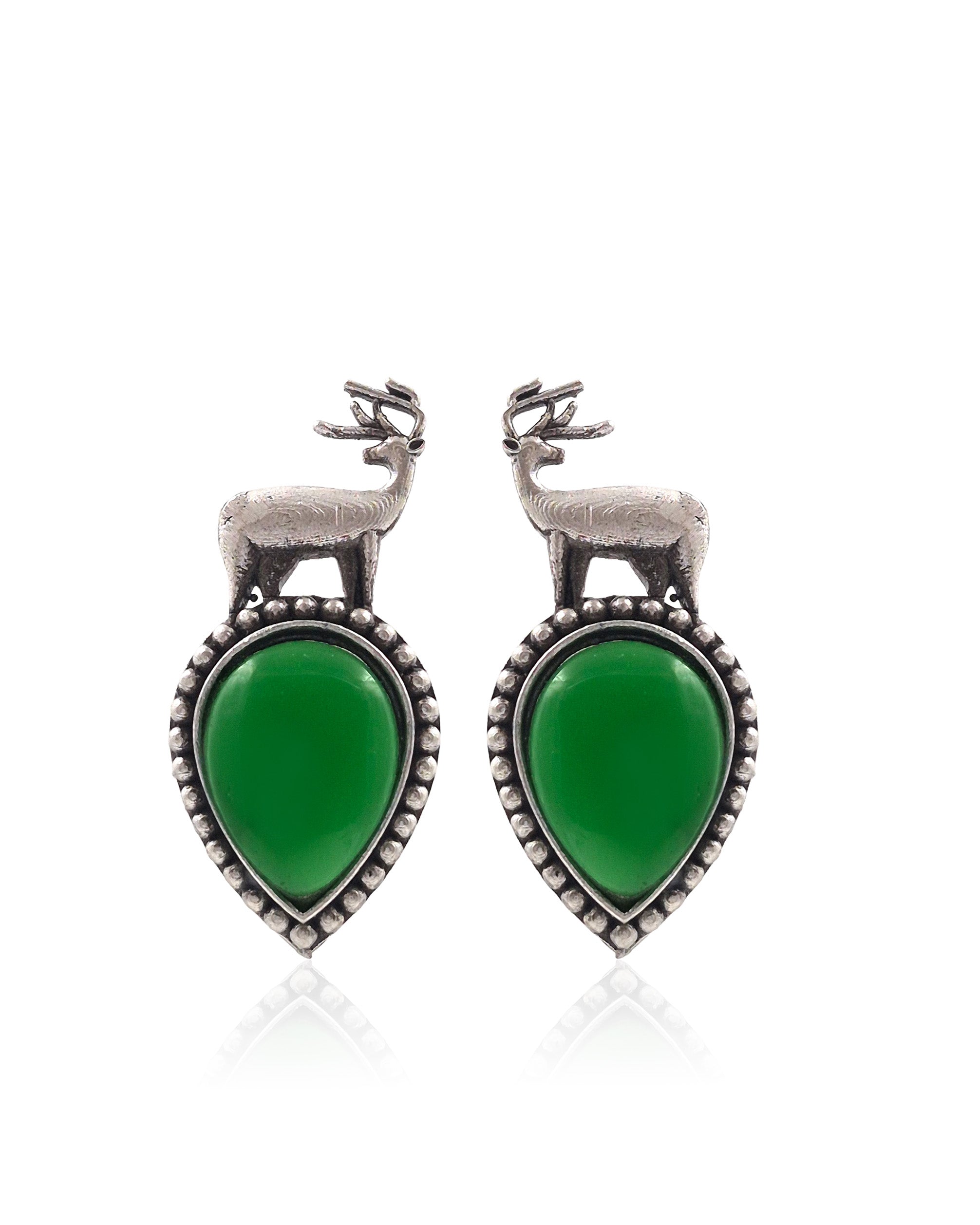 DEER OXIDISED STUD EARRINGS