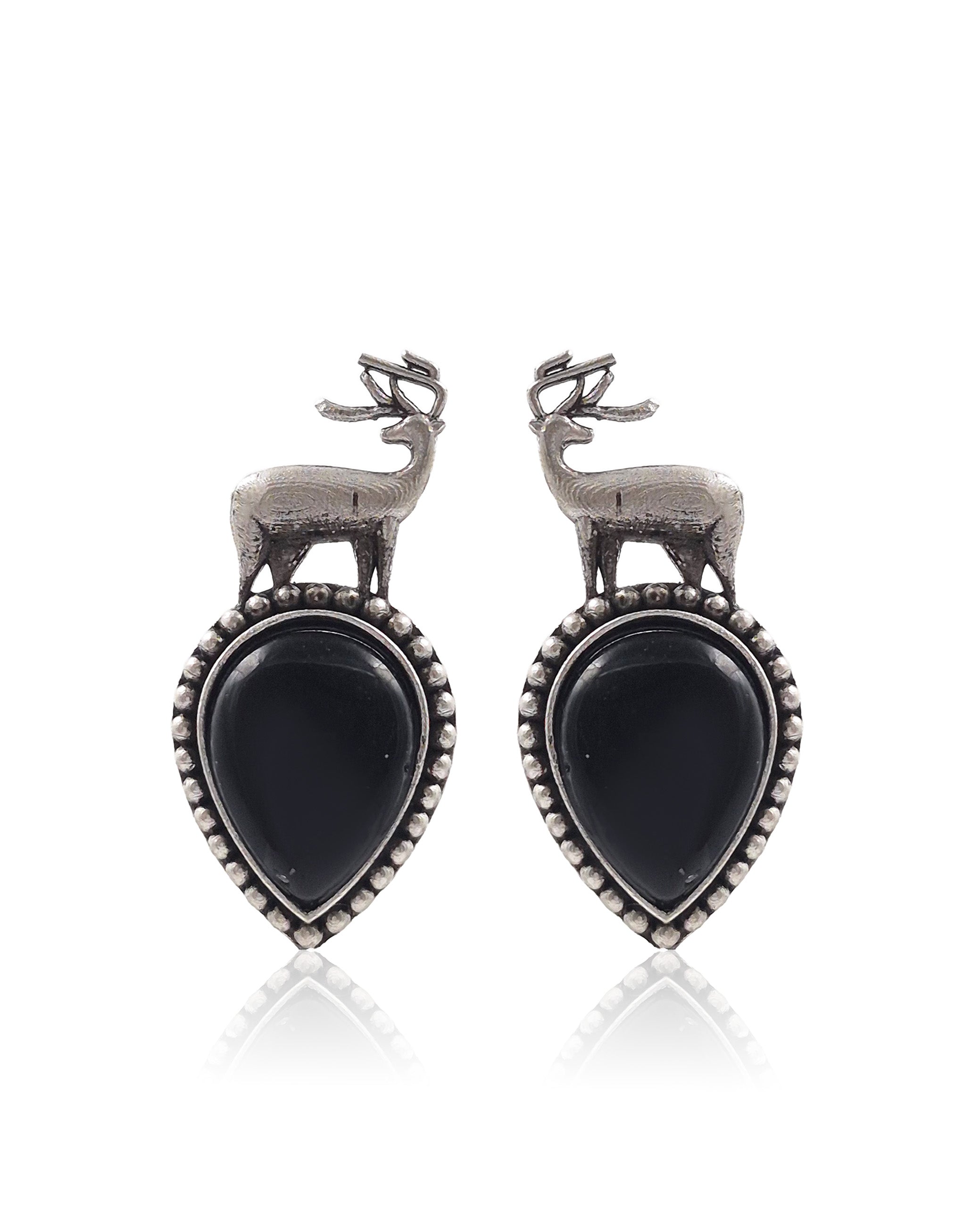 DEER OXIDISED STUD EARRINGS