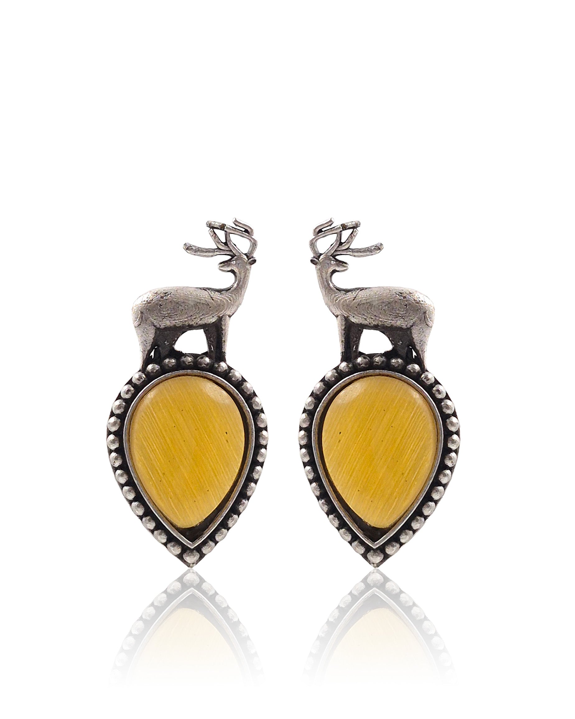 DEER OXIDISED STUD EARRINGS