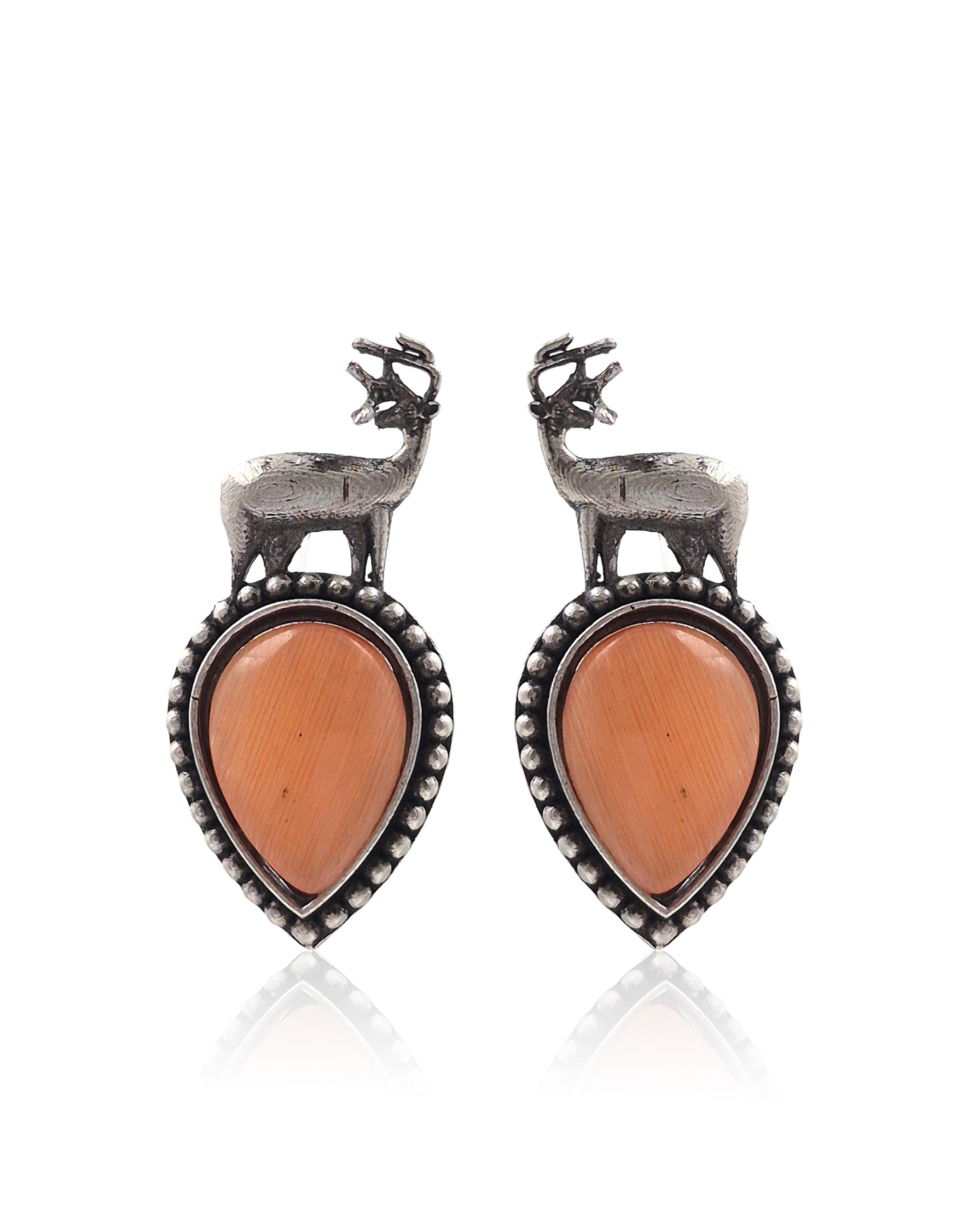 DEER OXIDISED STUD EARRINGS