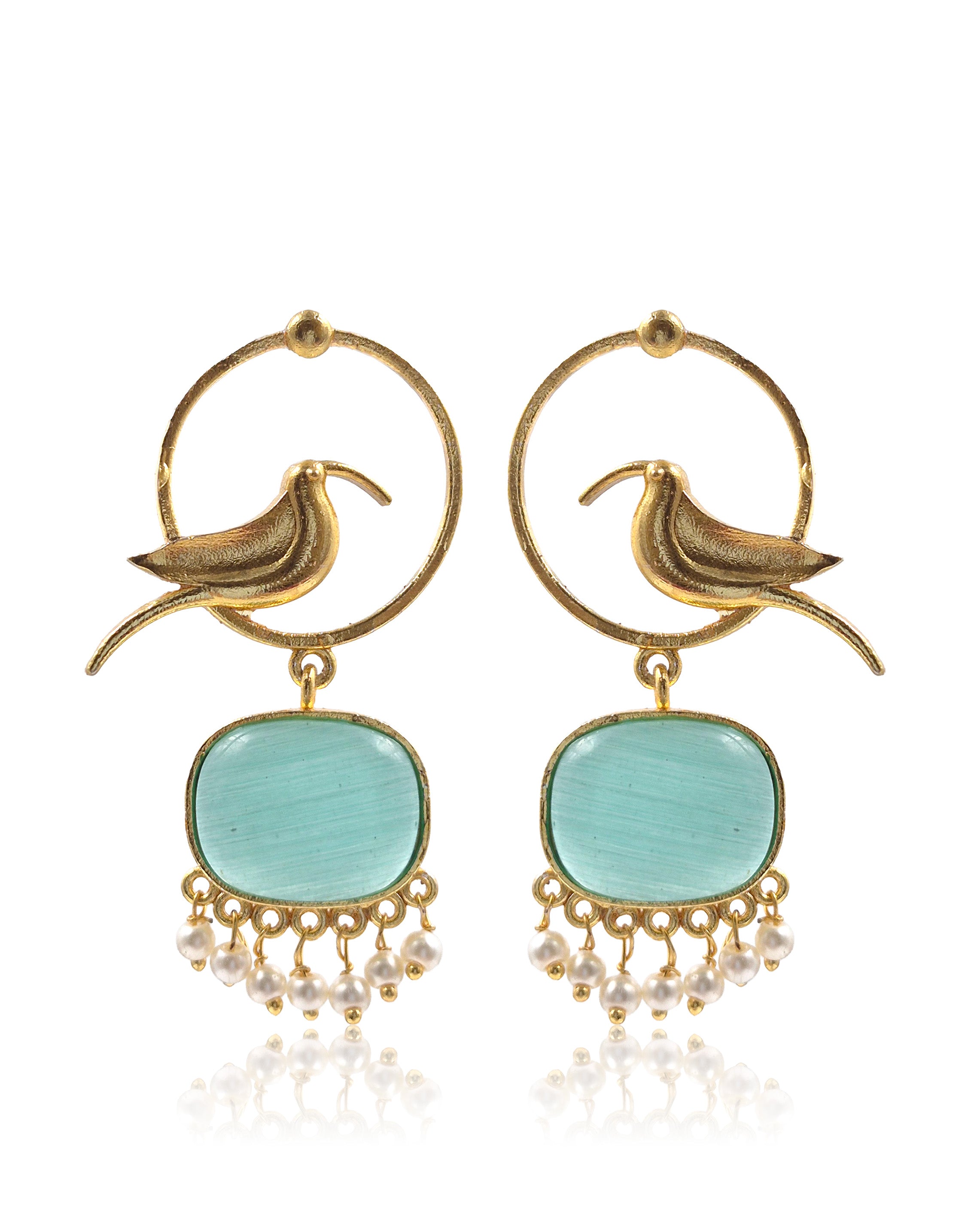 PARROT DANGLER GOLDEN EARRINGS