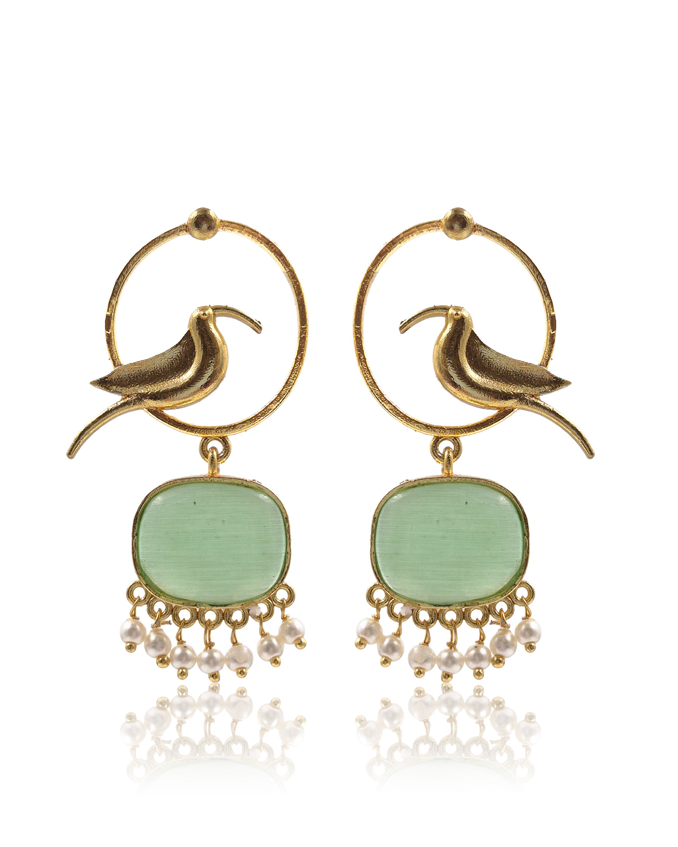 PARROT DANGLER GOLDEN EARRINGS