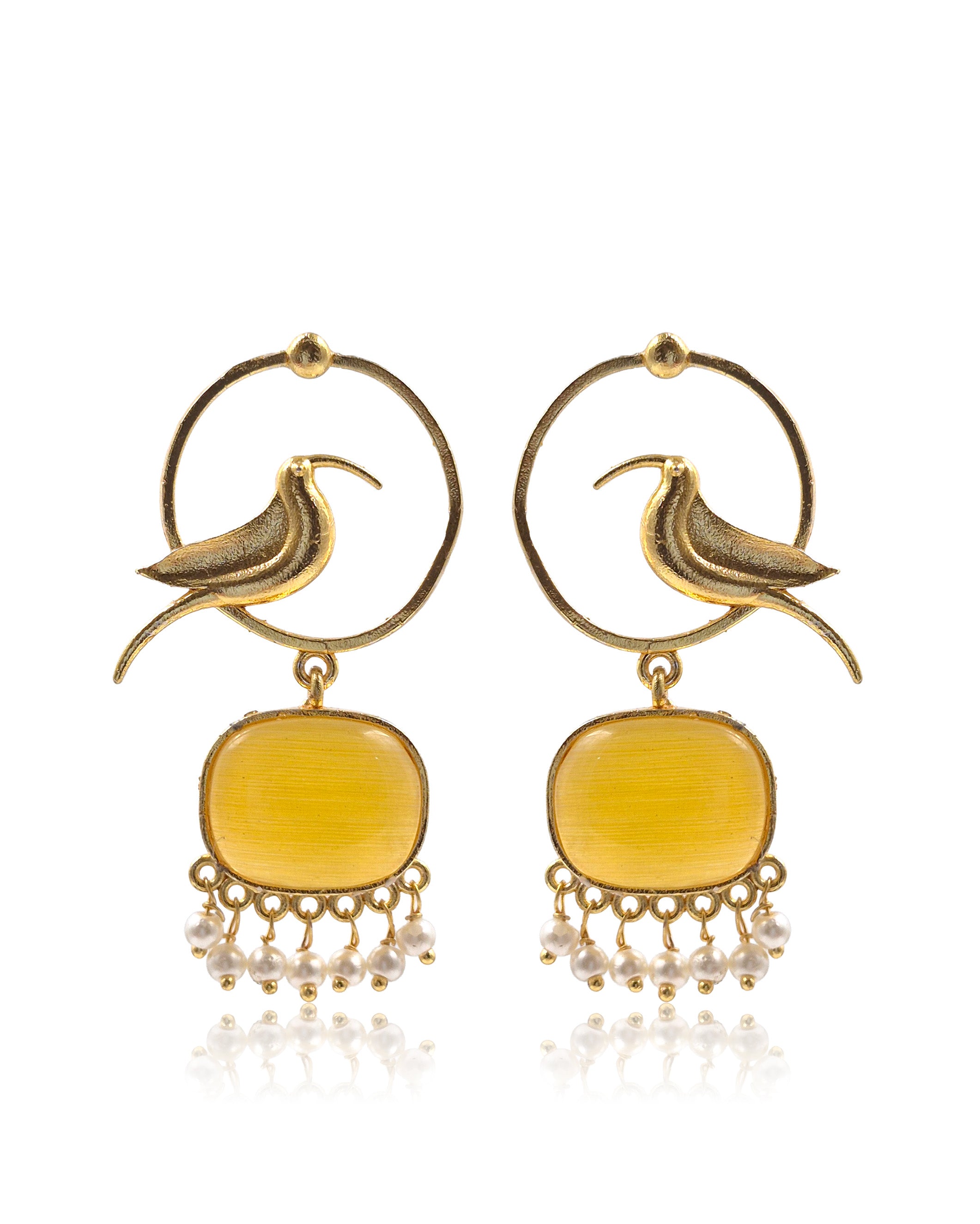 PARROT DANGLER GOLDEN EARRINGS