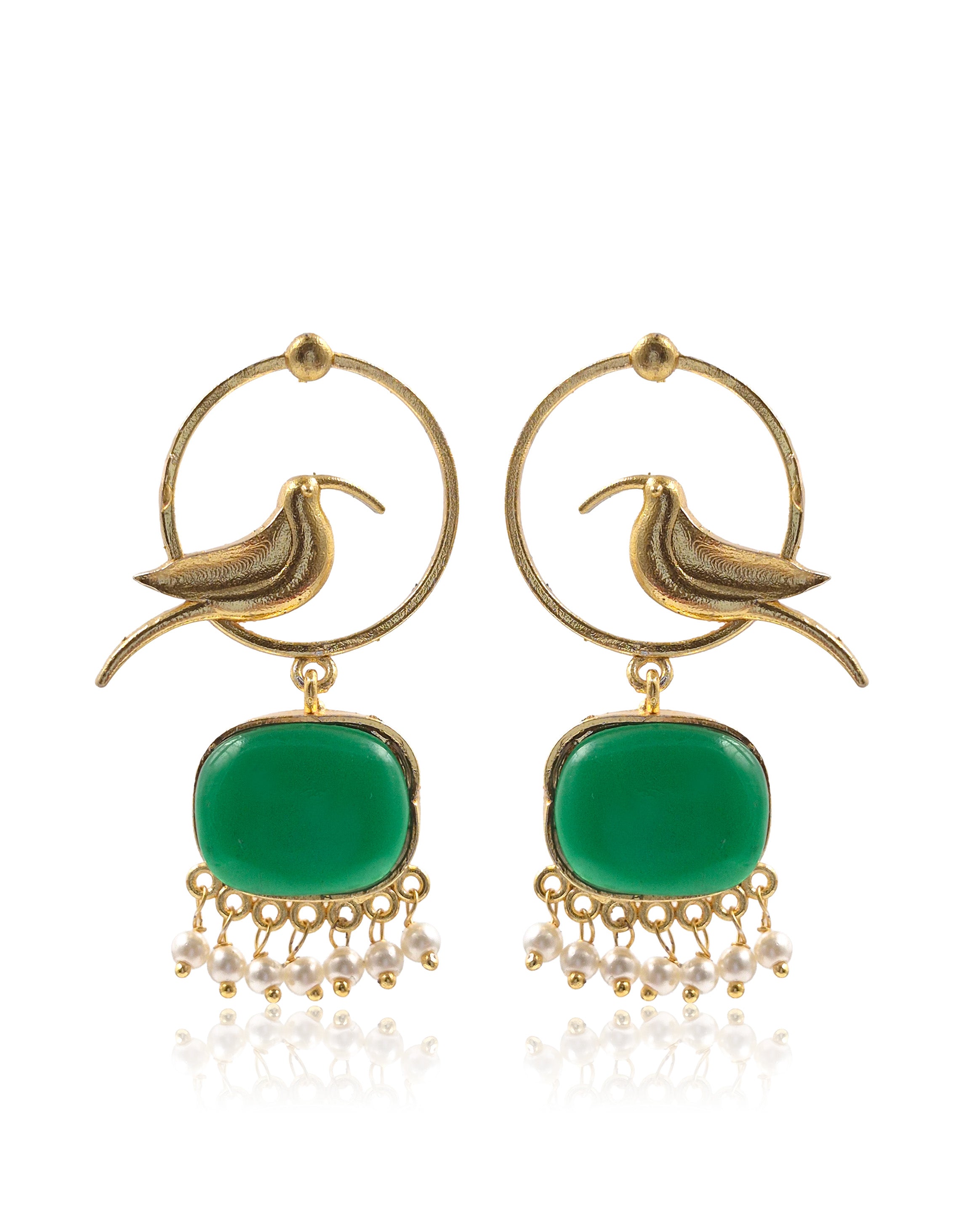 PARROT DANGLER GOLDEN EARRINGS