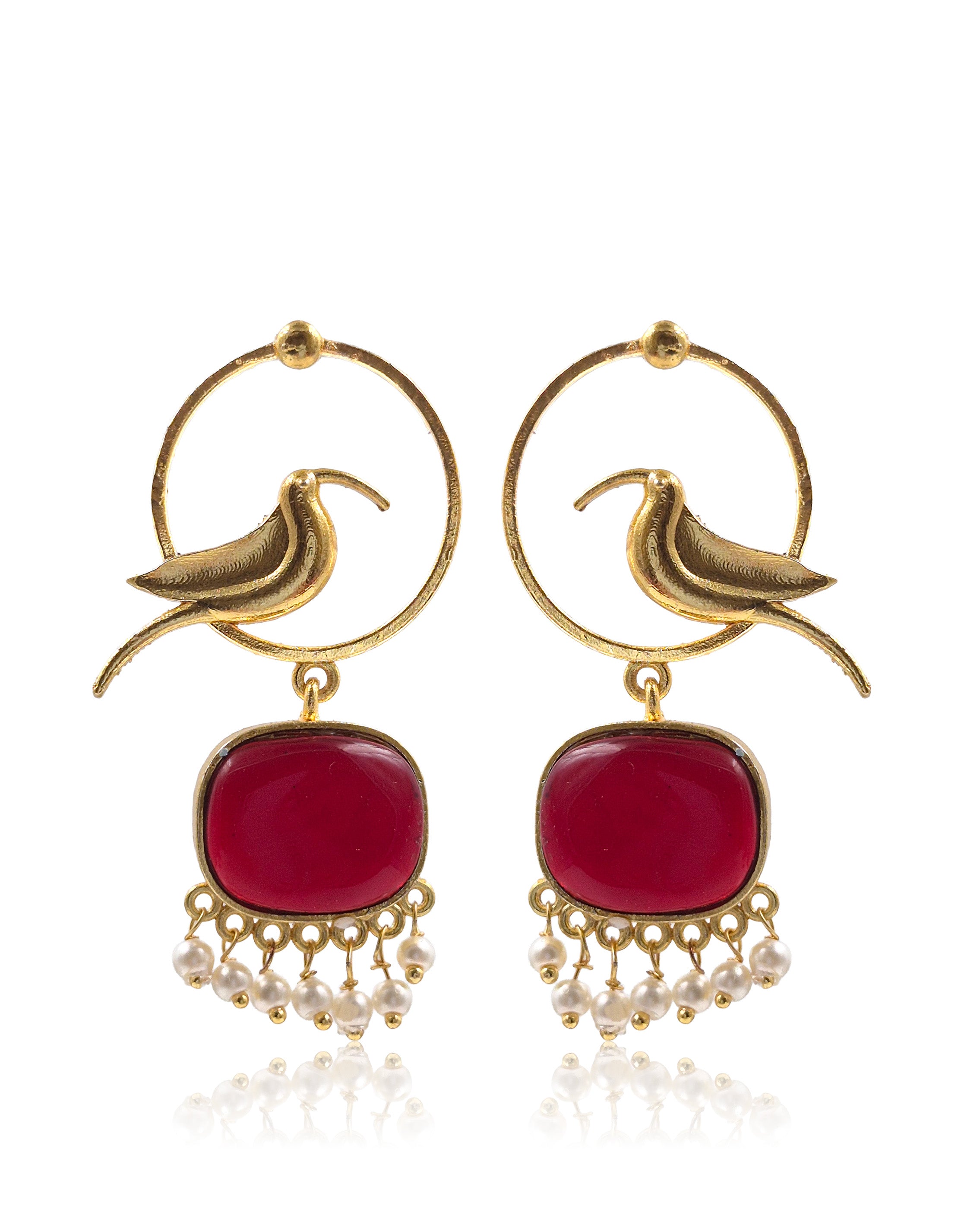 PARROT DANGLER GOLDEN EARRINGS