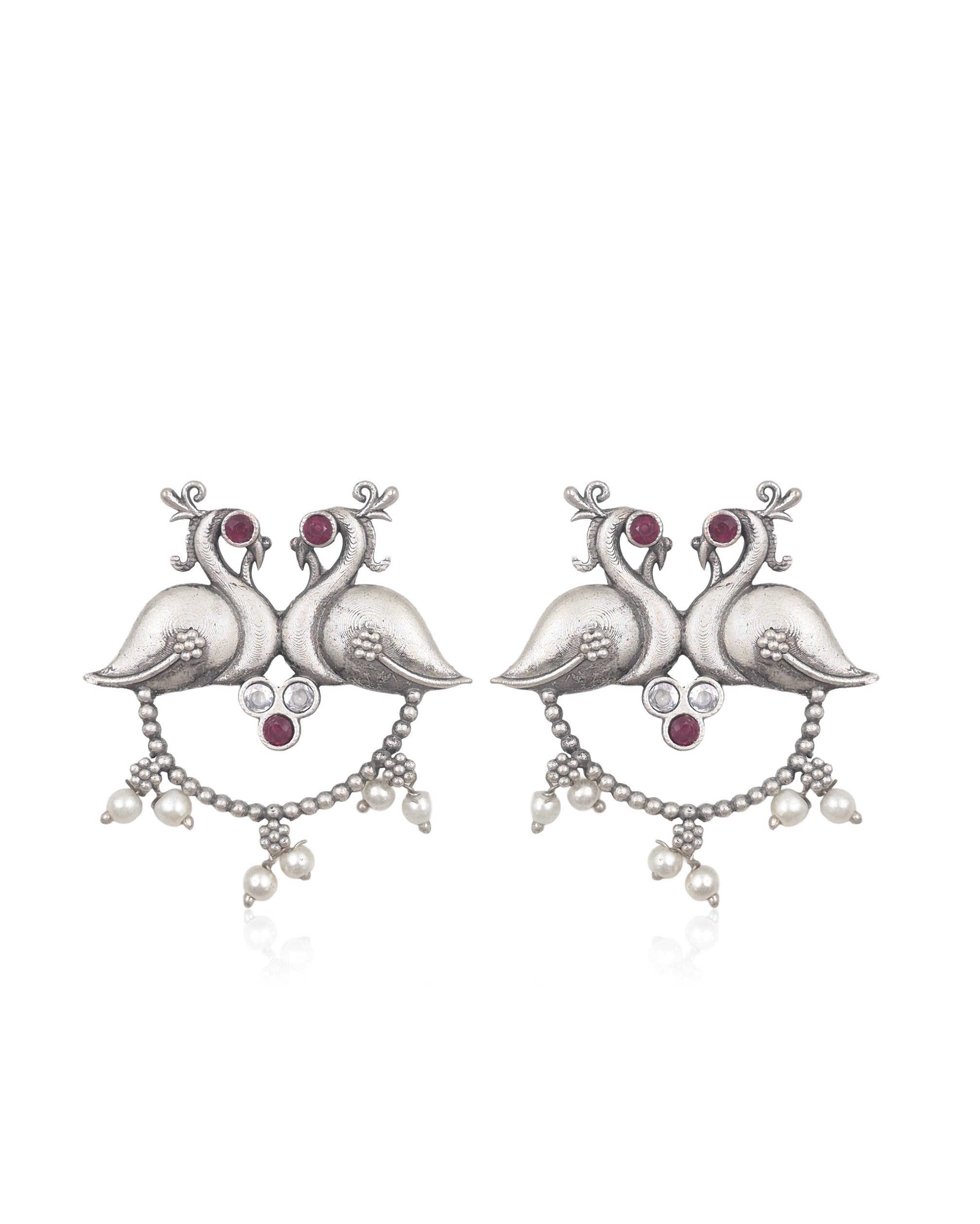 RUHI OXIDISED STUD EARRINGS