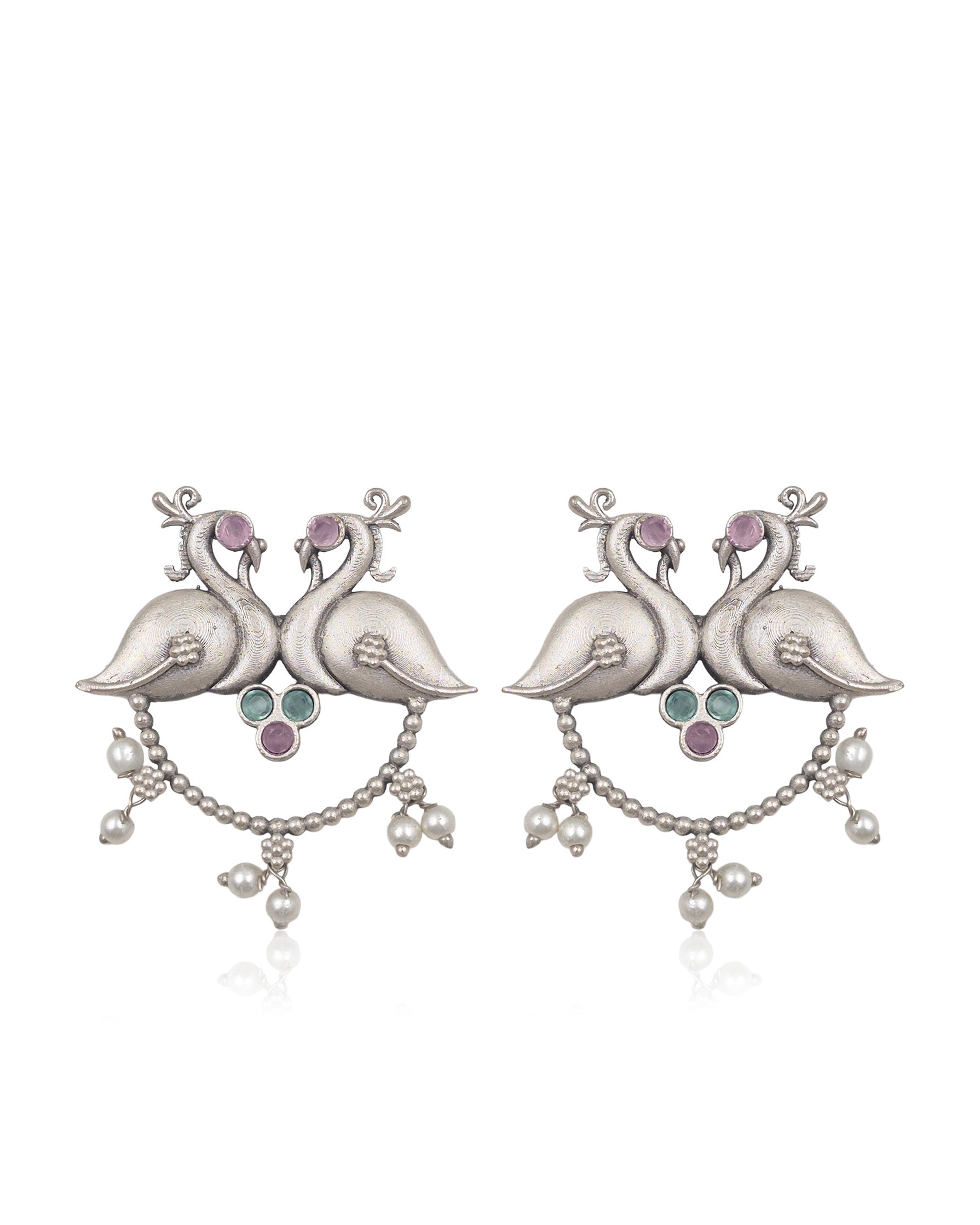 RUHI OXIDISED STUD EARRINGS