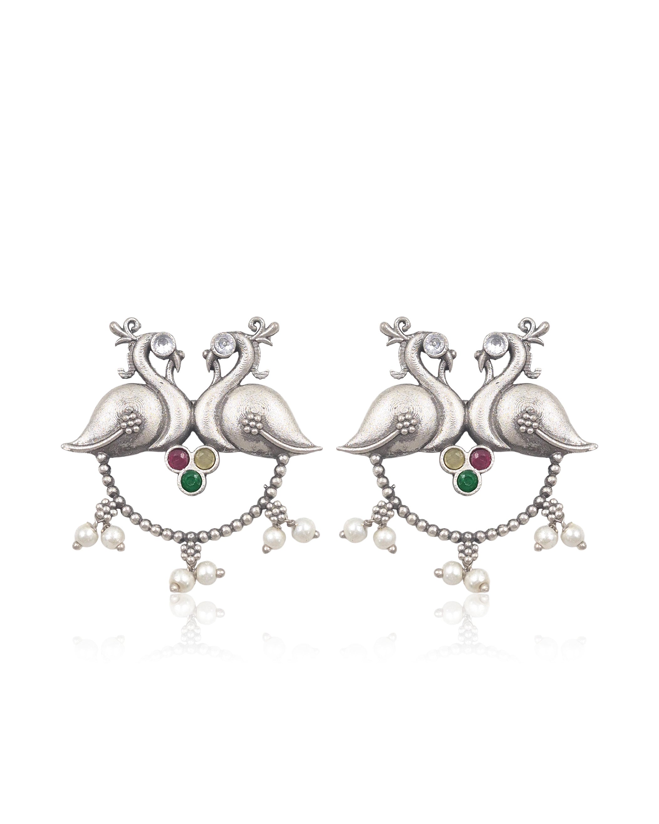 RUHI OXIDISED STUD EARRINGS