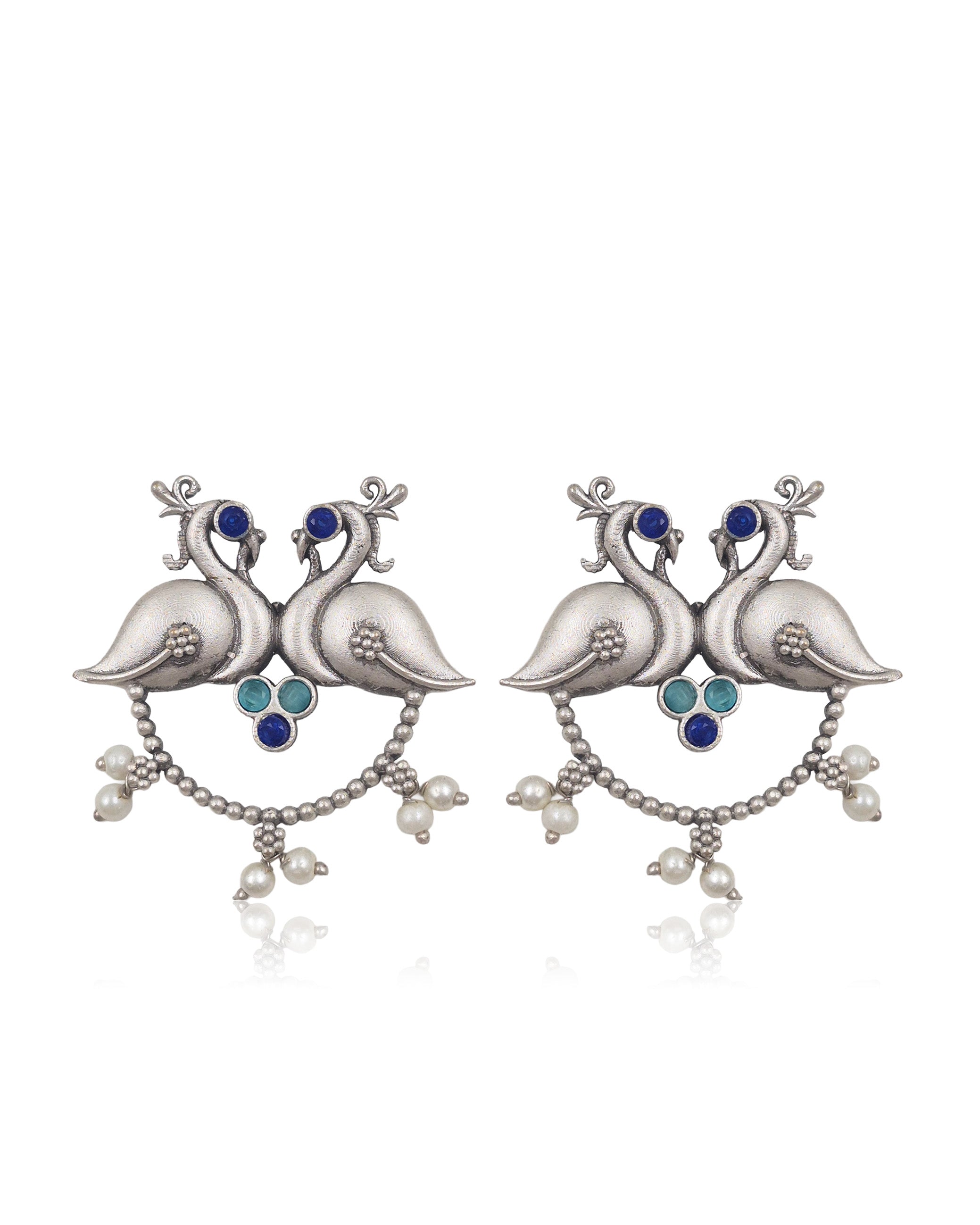 RUHI OXIDISED STUD EARRINGS