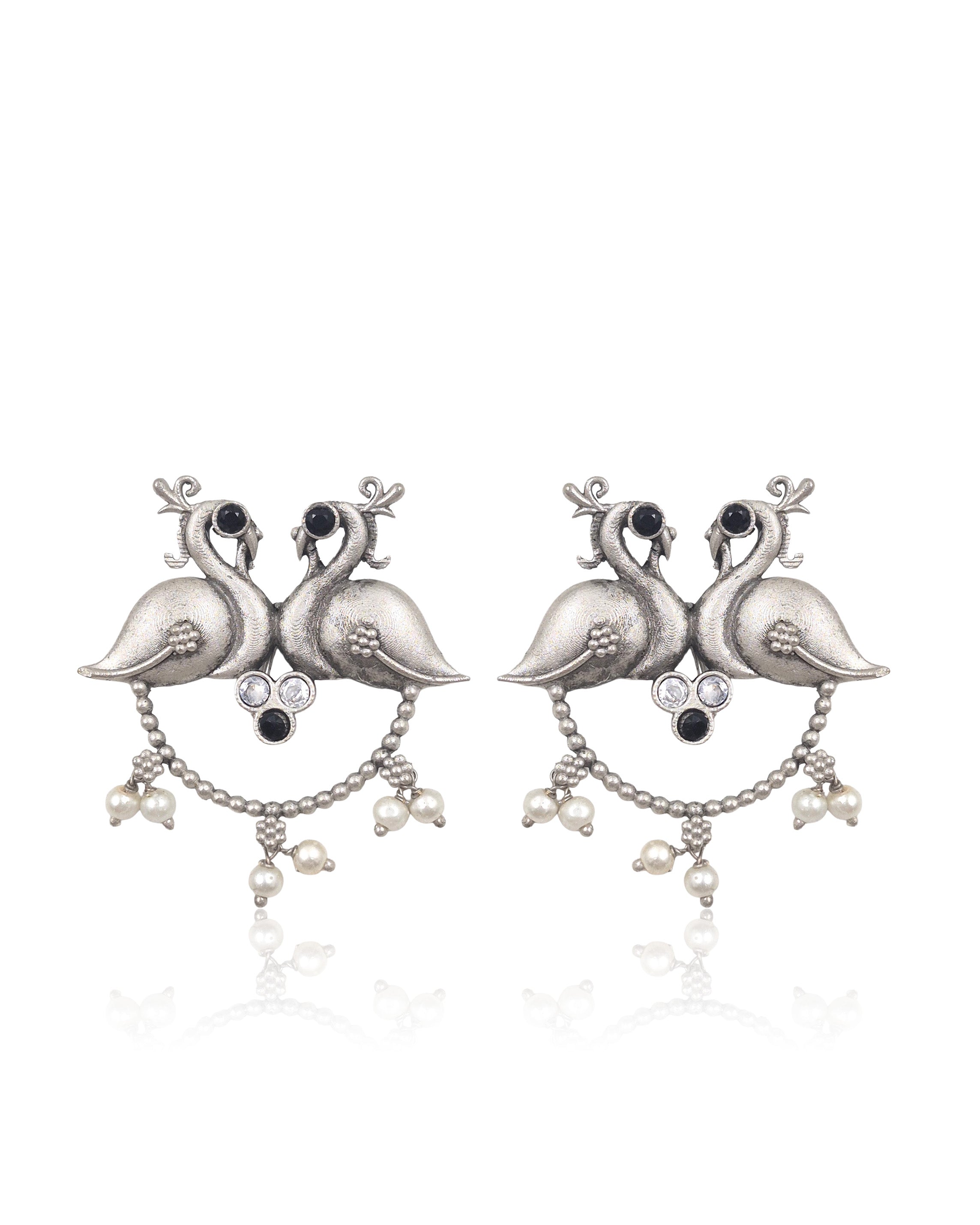 RUHI OXIDISED STUD EARRINGS