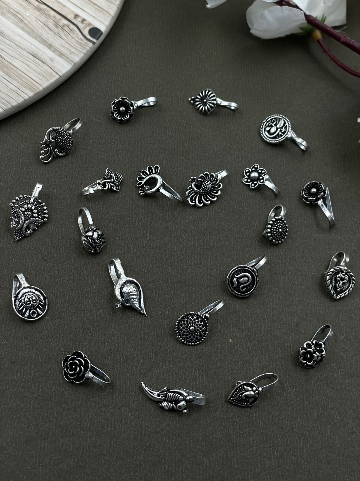 REEMA OXIDISED CLIP ON NOSEPIN COMBO OF 21