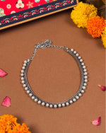 Load image into Gallery viewer, Long oxidised statement necklace from Rakshabandhan hamper - Naman Arts