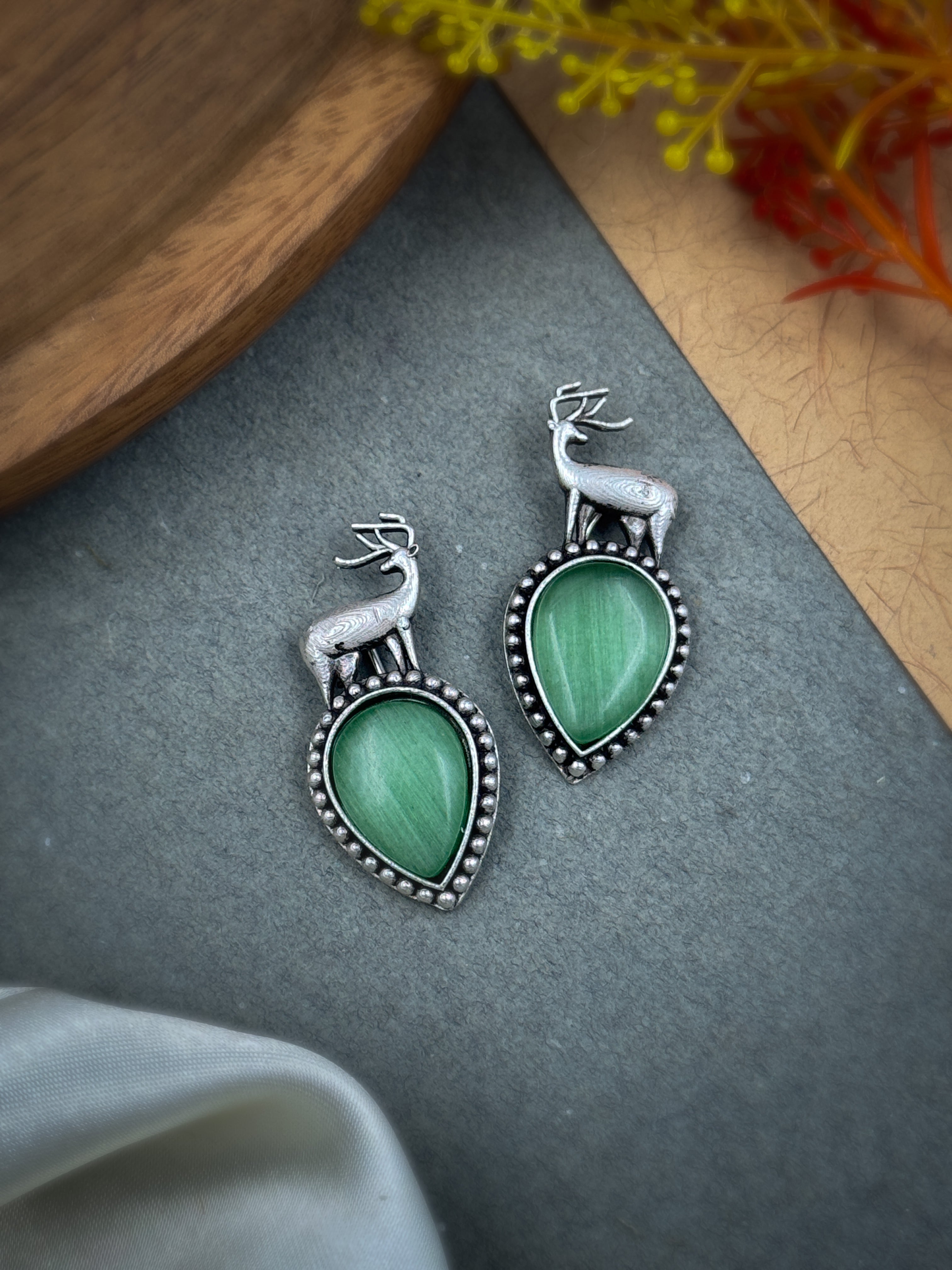 DEER OXIDISED STUD EARRINGS