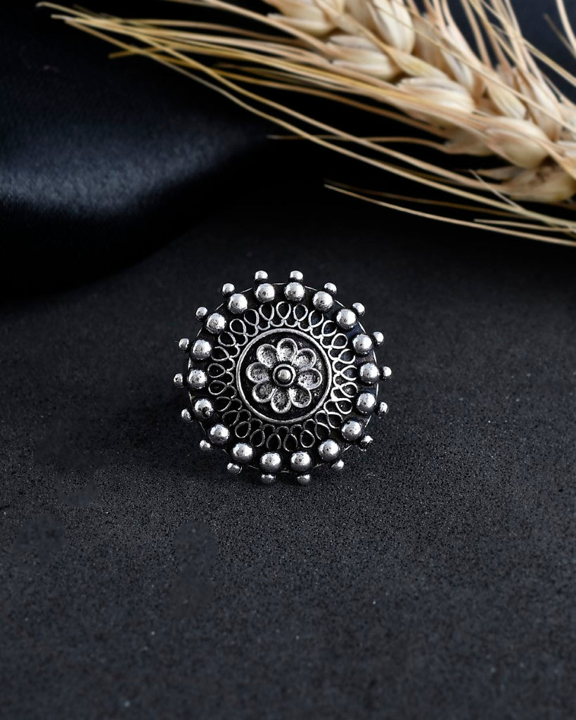 TAMANNA SILVER OXIDISED JEWELLERY SET COMBO