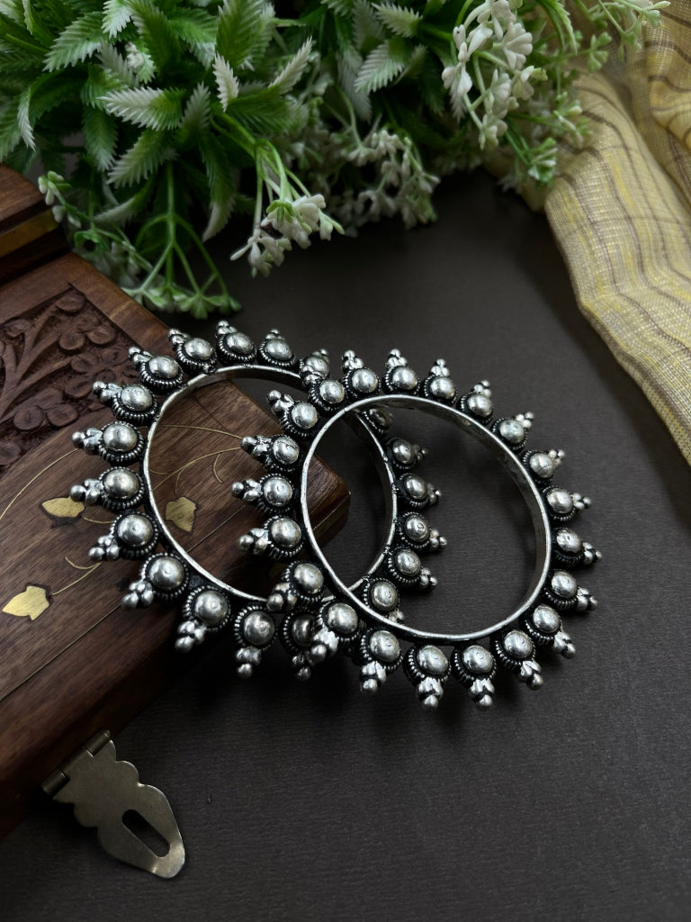 SHIKHA 3 LINE SILVER OXIDISED JEWELLERY SET COMBO