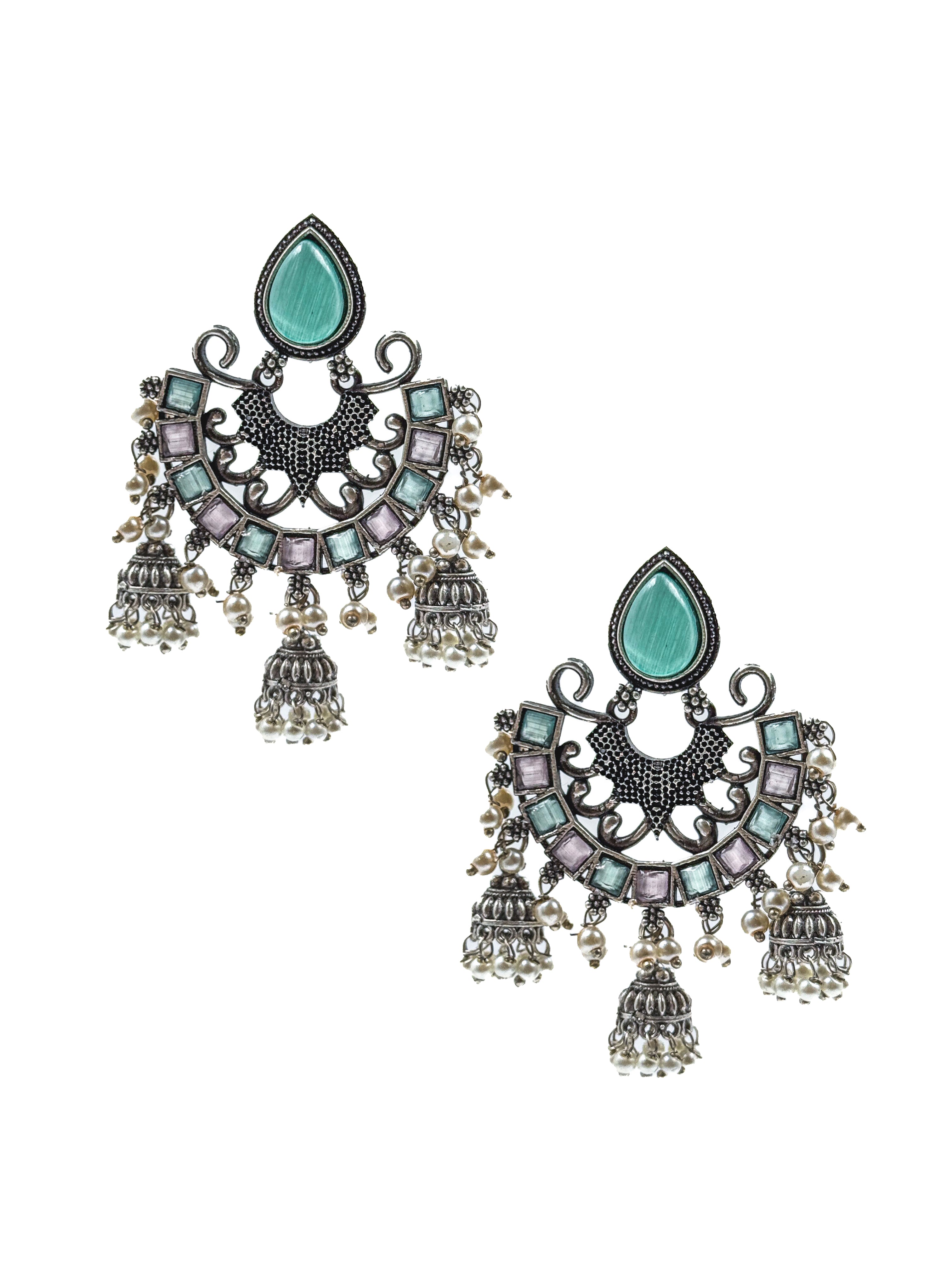 RAHA STONE JHUMKA EARRINGS
