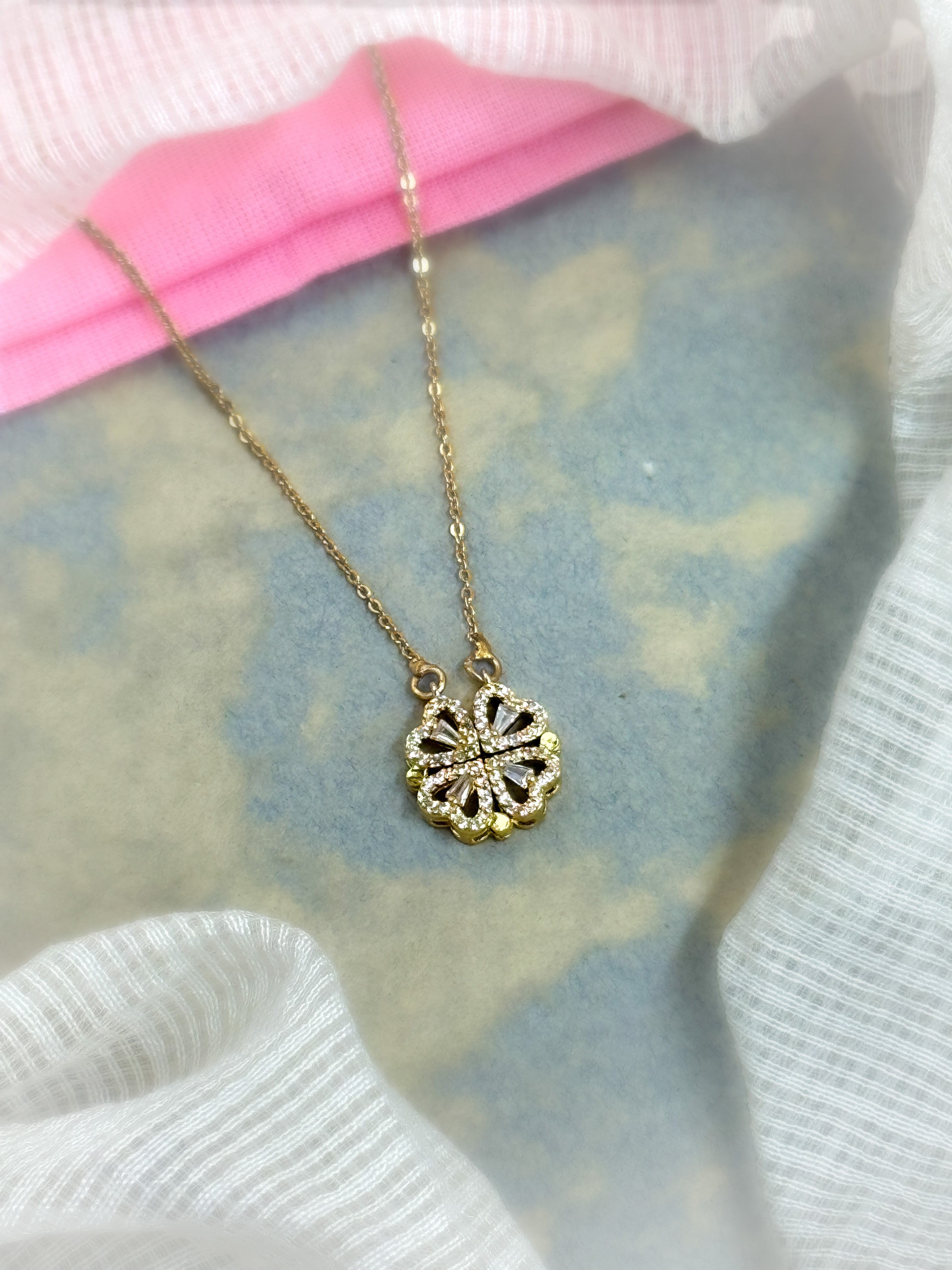 FLOWER CUM HEART CHAIN PENDANT