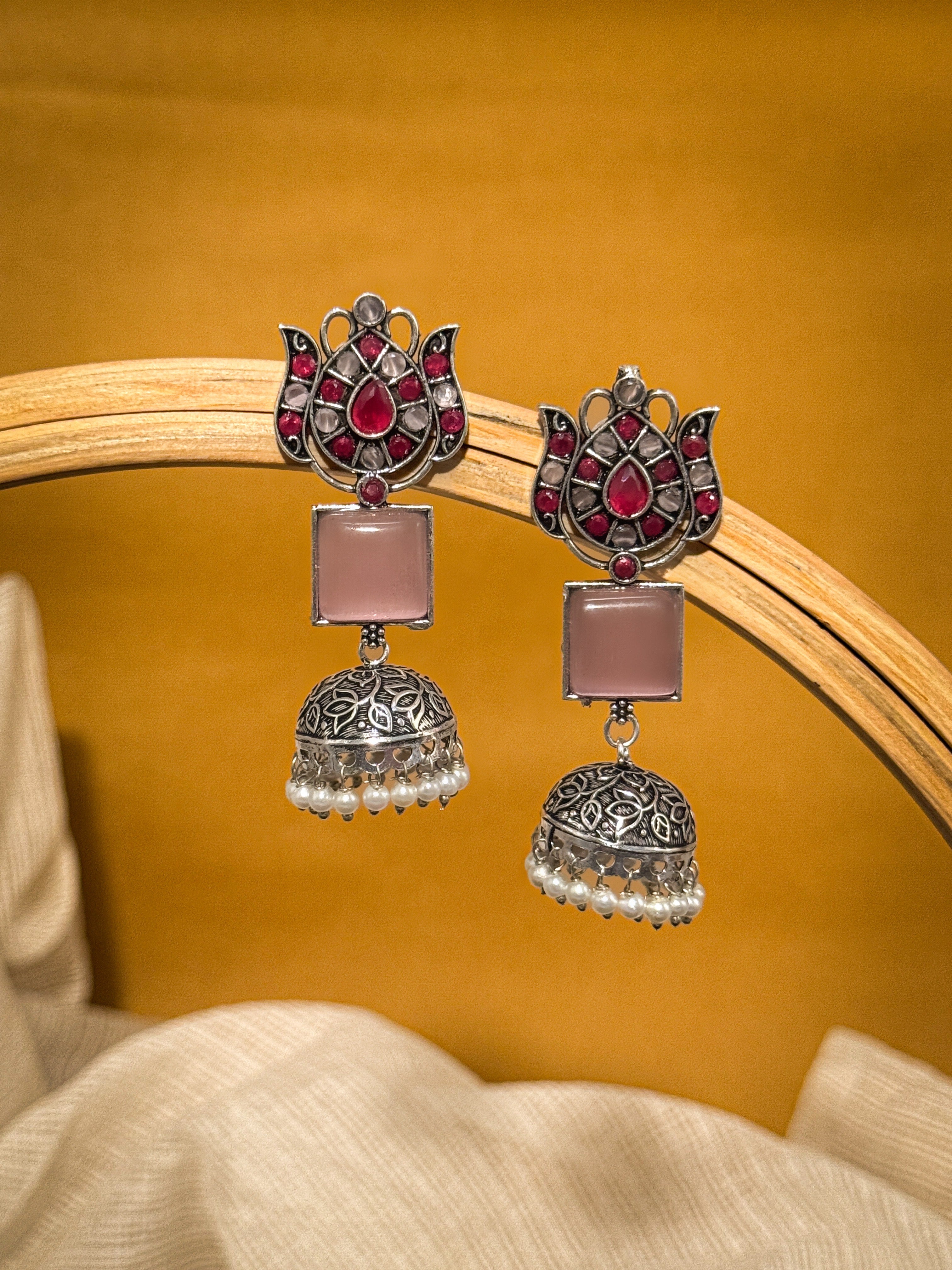 Aanya Stone Jhumka Earrings
