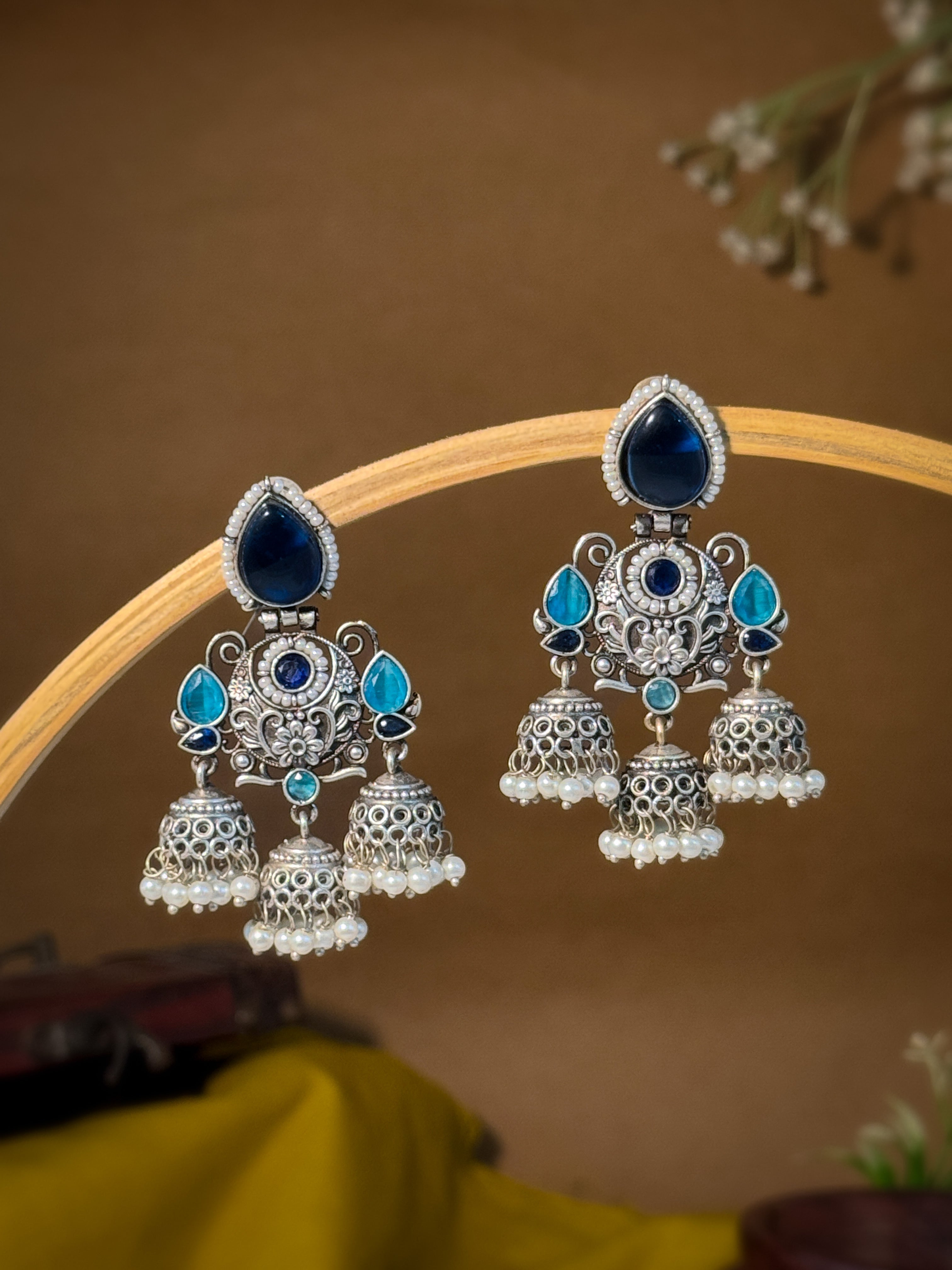 Marie Stone Jhumka Earrings