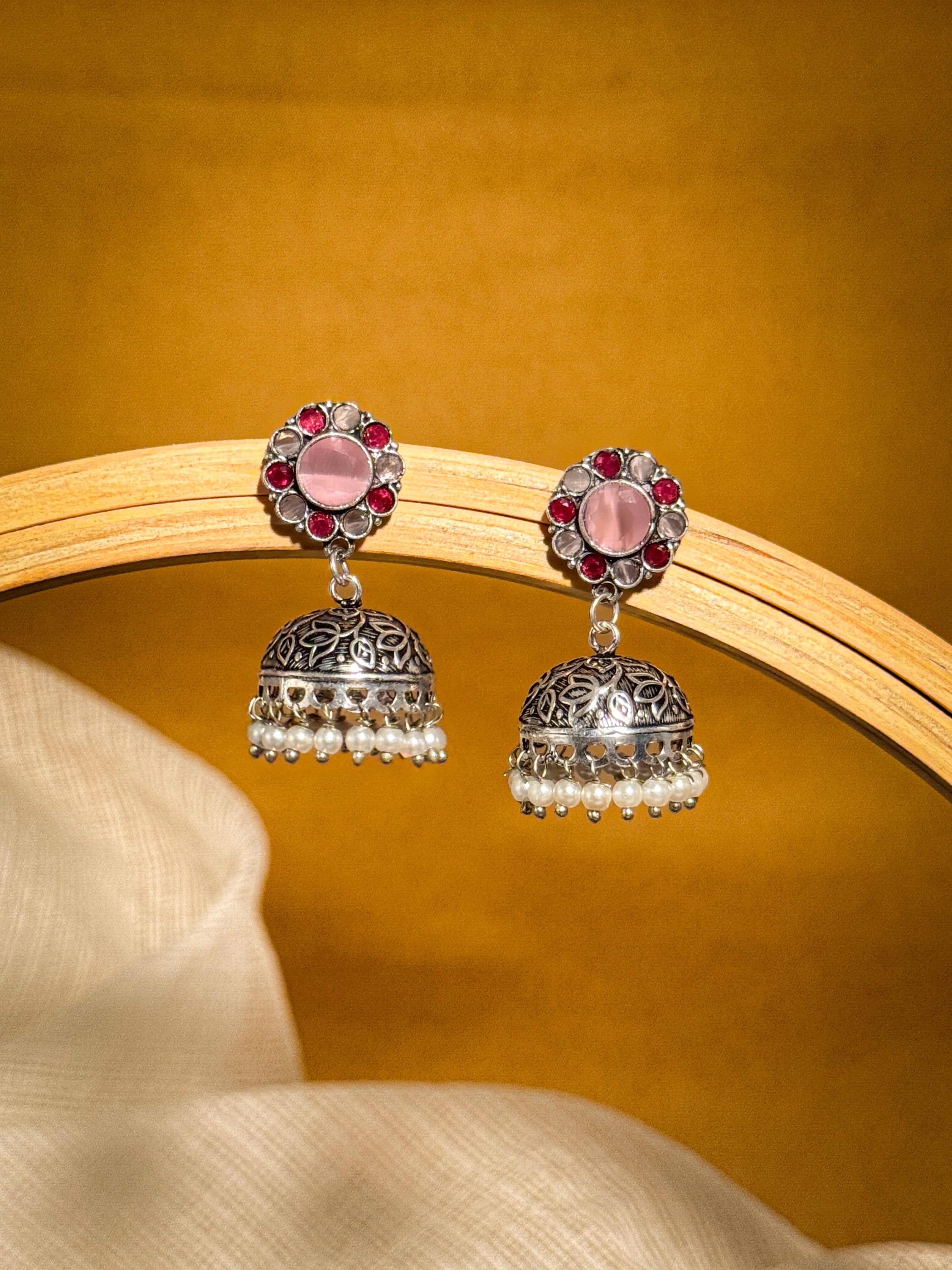 Dia Stone Jhumka Earrings