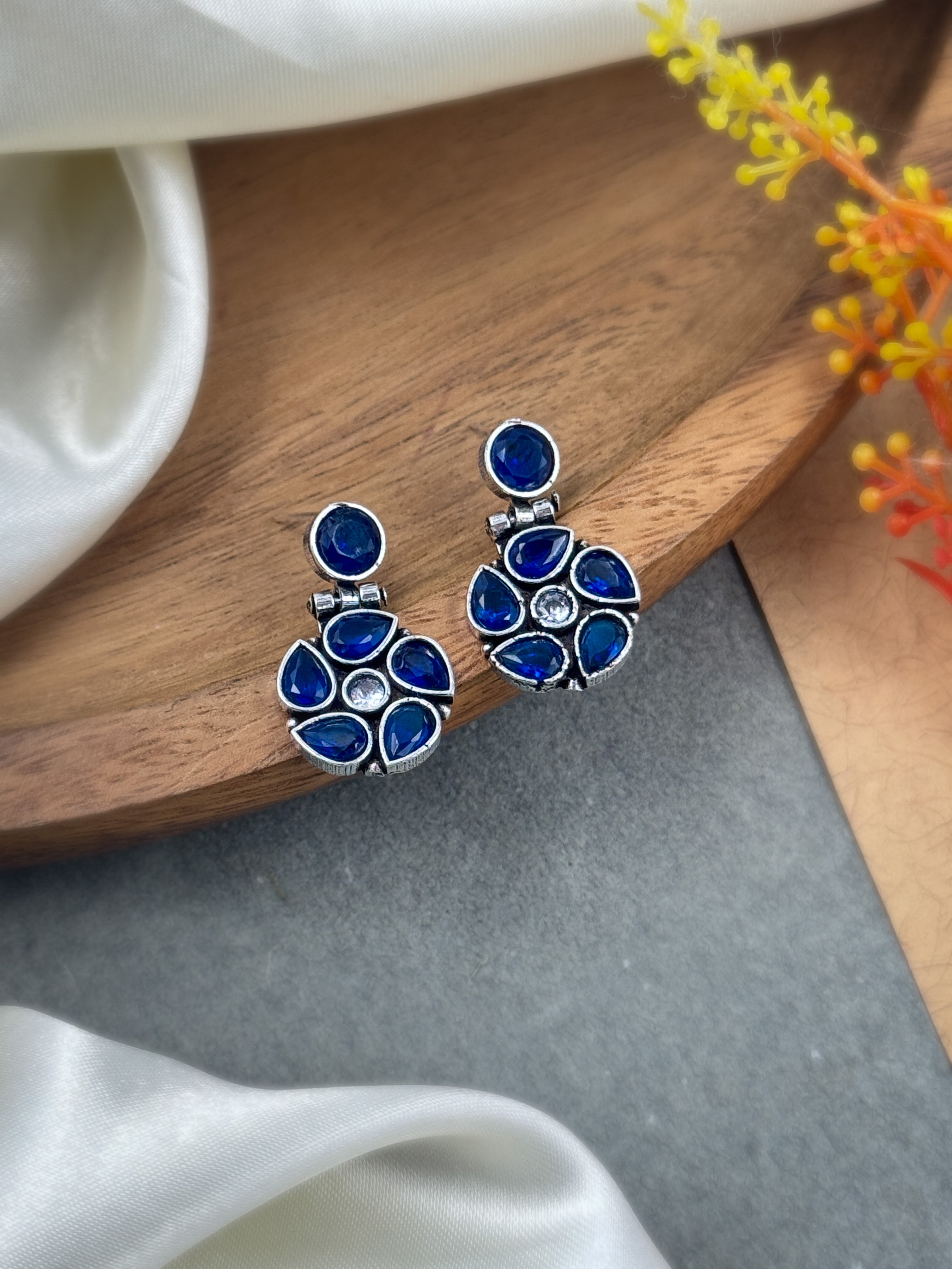 KIRTI OXIDISED STONE DANGLER EARRINGS