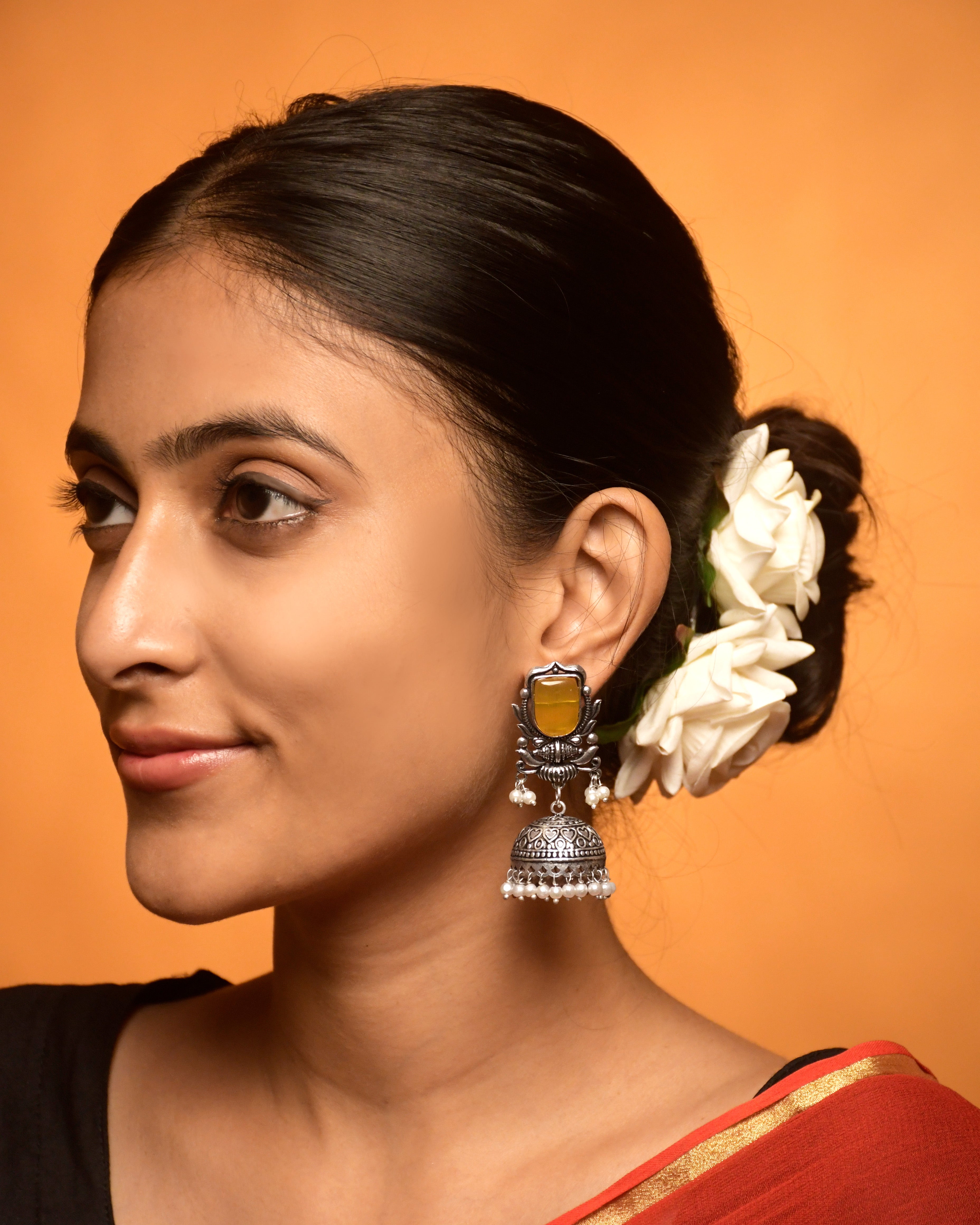 Ihana Oxidised Jhumka Earrings