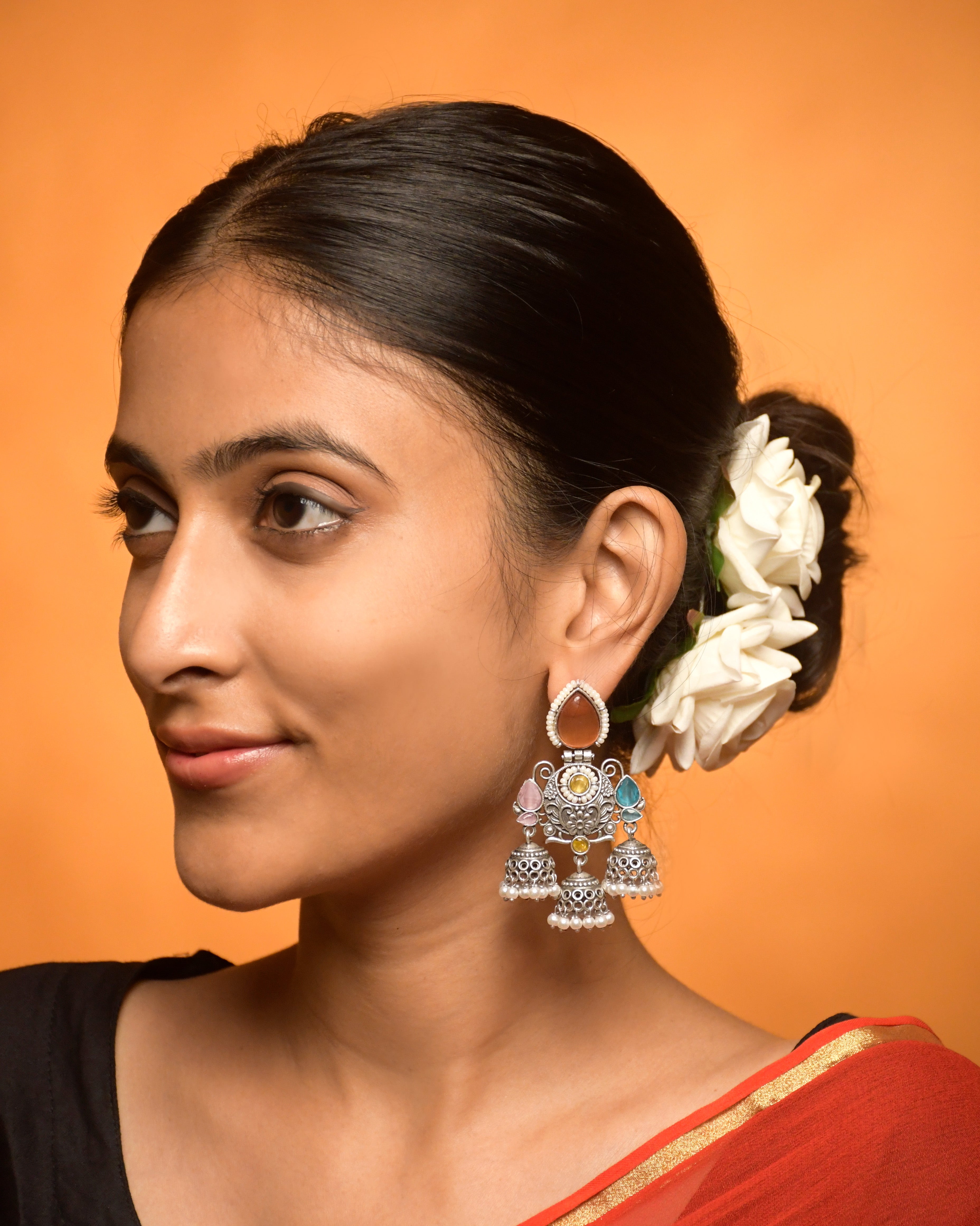 Marie Stone Jhumka Earrings
