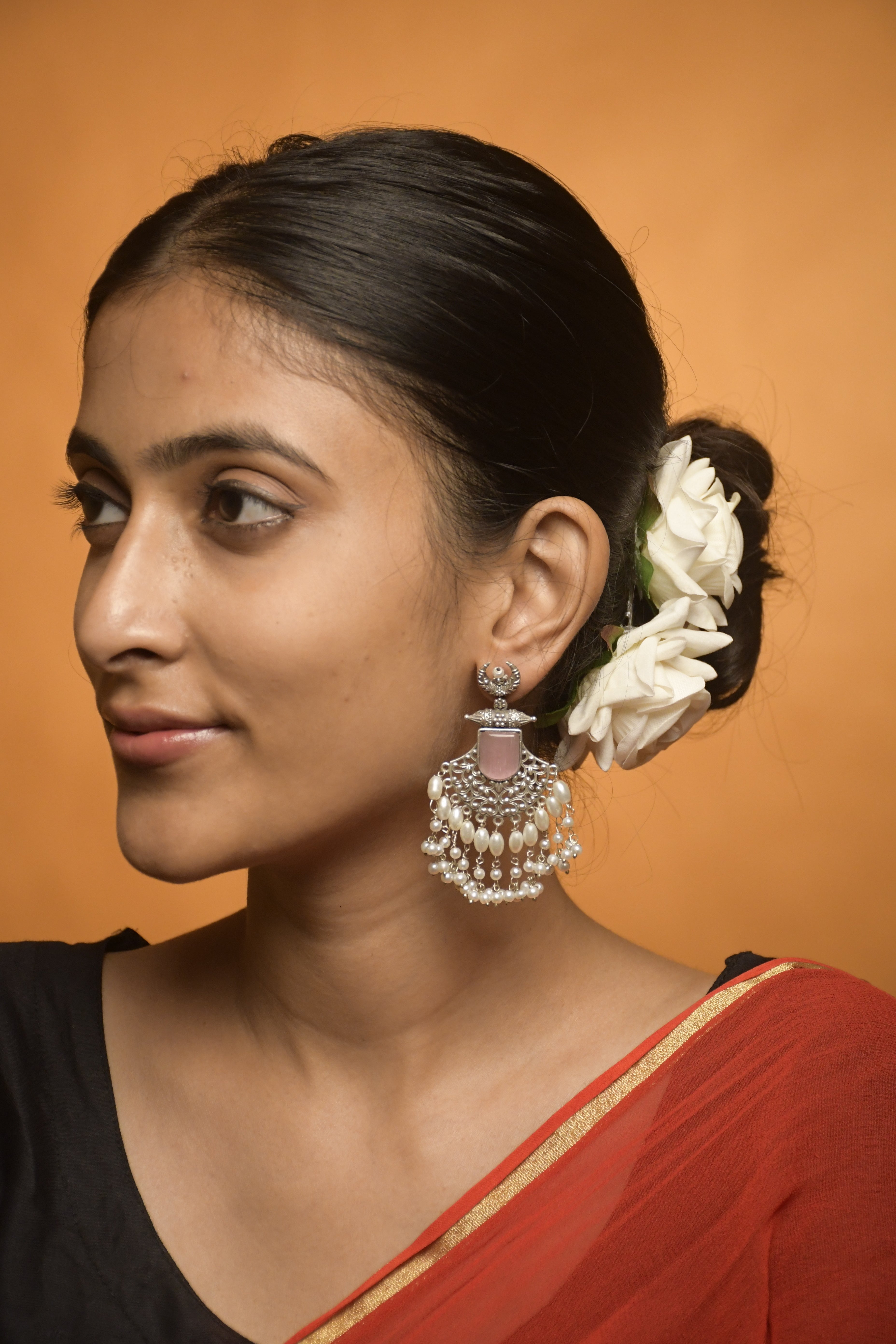 MOON OXIDISED DANGLER EARRINGS