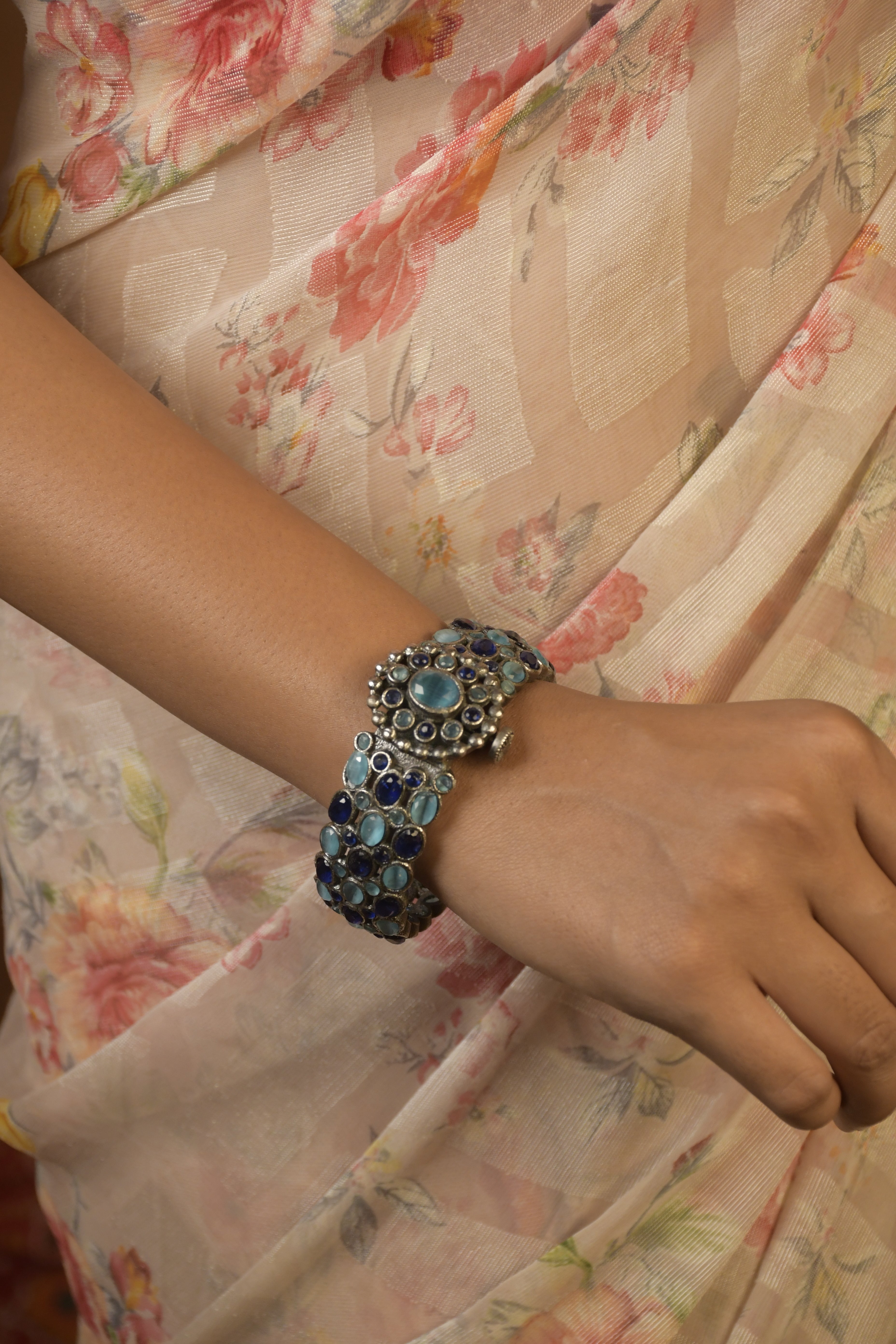 Vyanika Silver Lookalike Stone Bangles
