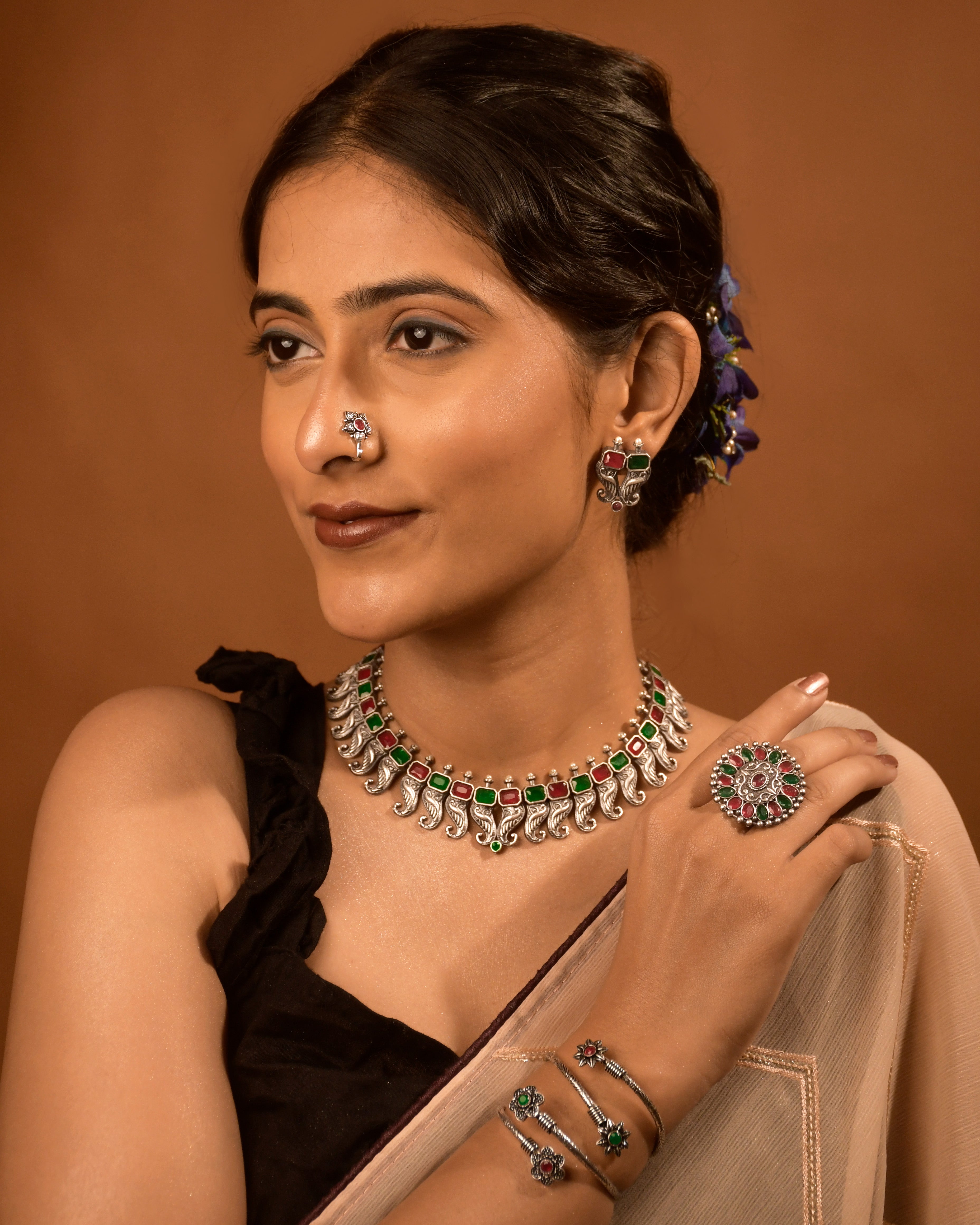 Tanvi Stone Jewellery Set Combo