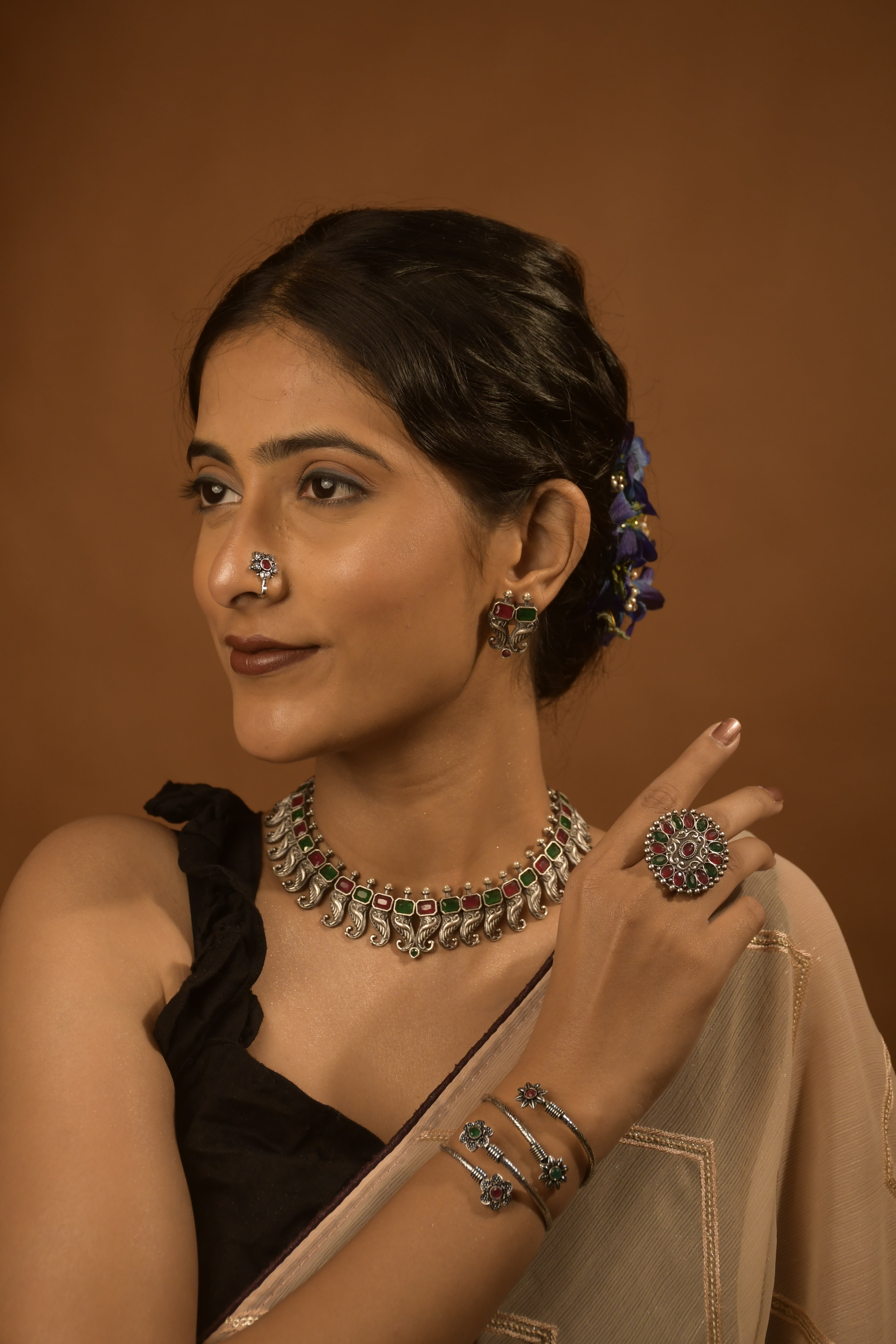 Tanvi Stone Jewellery Set Combo