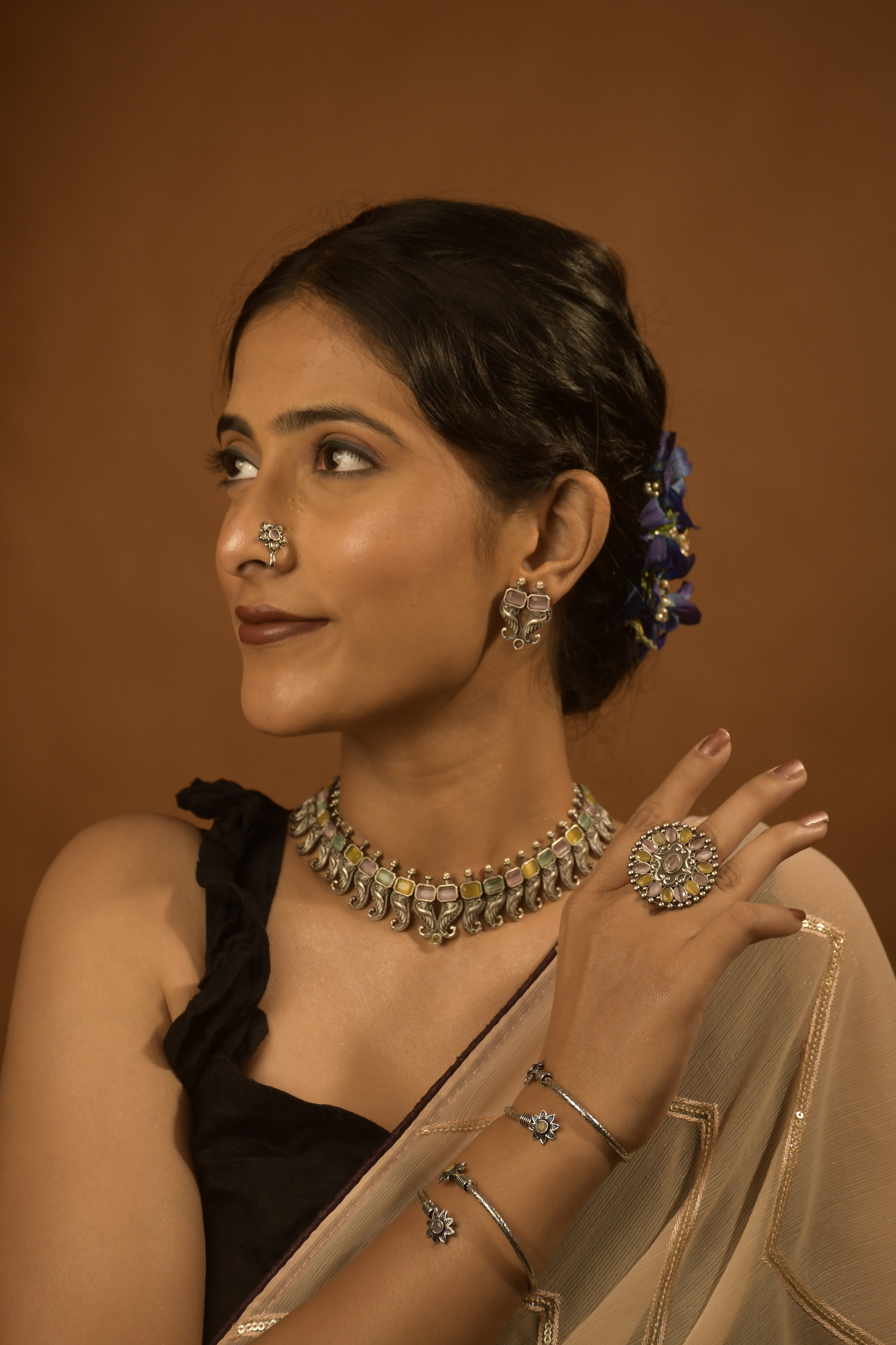 Tanvi Stone Jewellery Set Combo