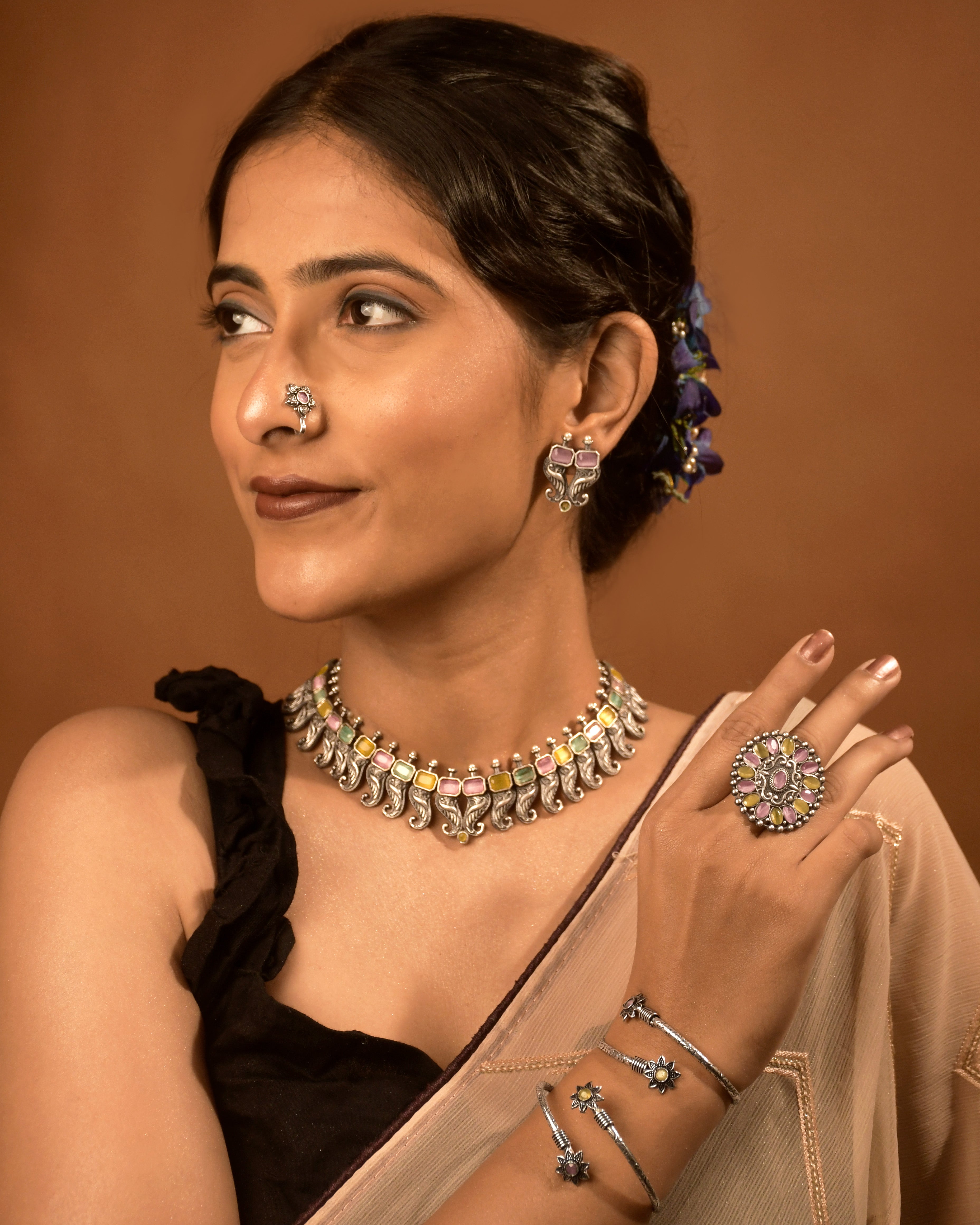 Tanvi Stone Jewellery Set Combo