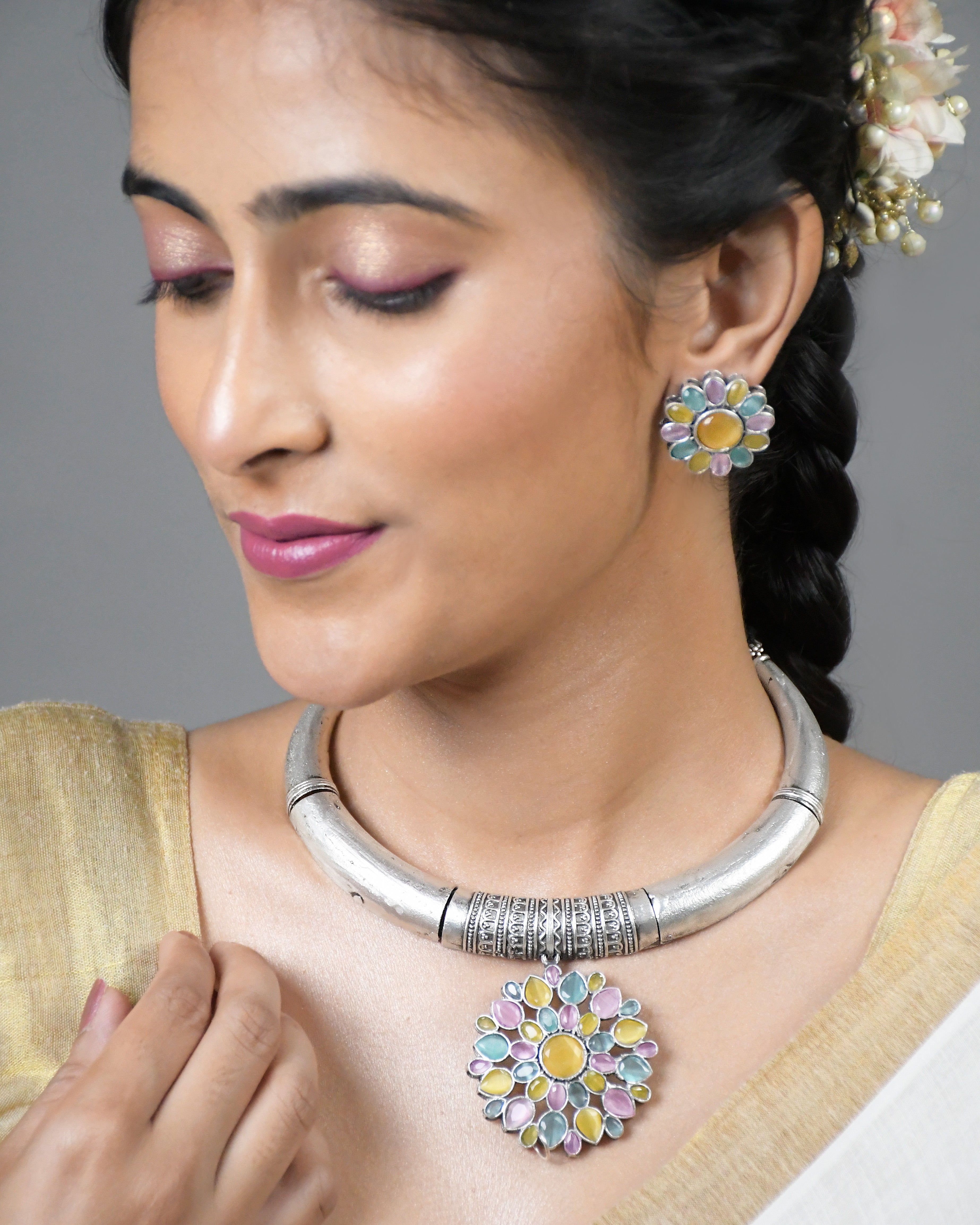 Rahi Stone Necklace Set