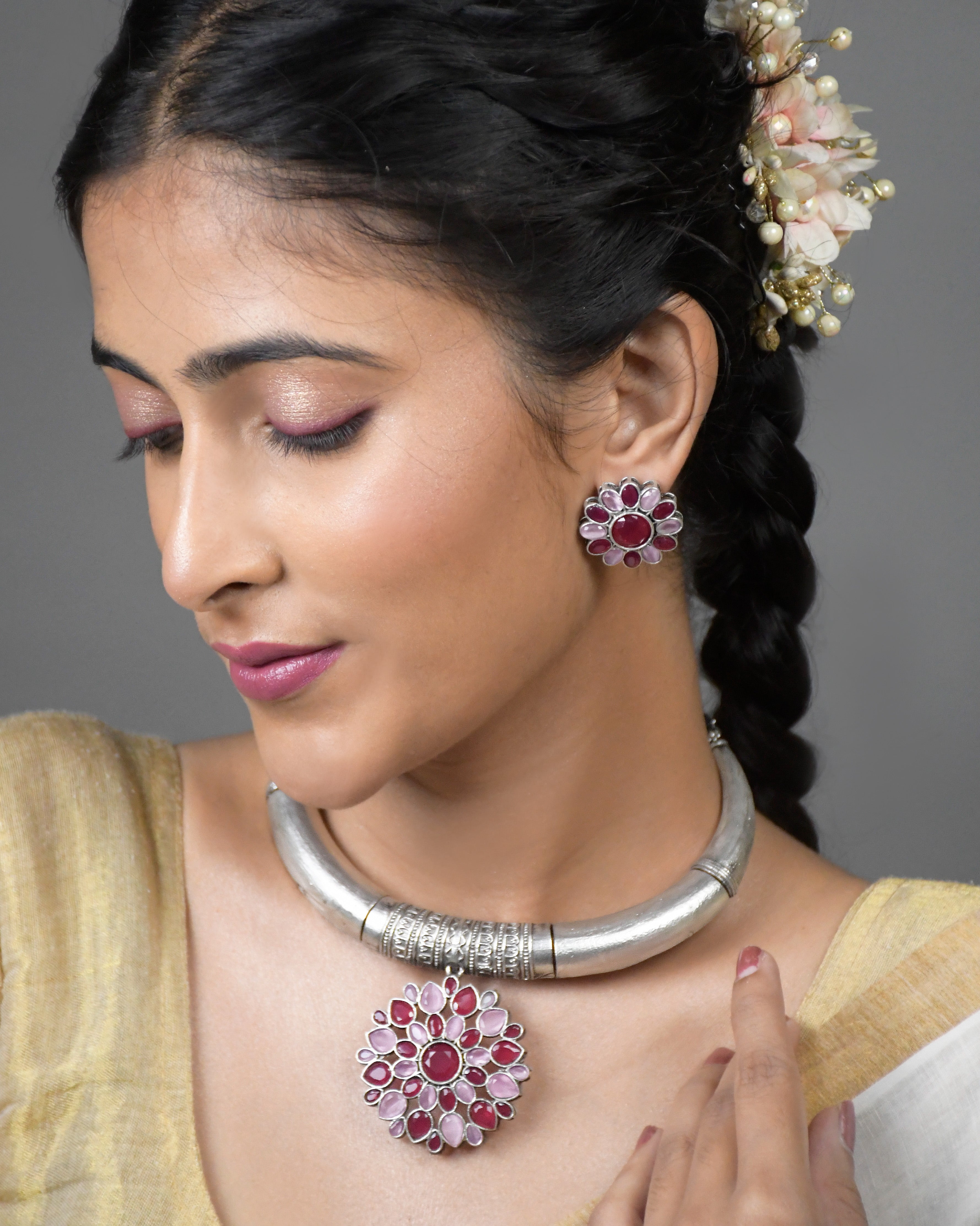 Rahi Stone Necklace Set