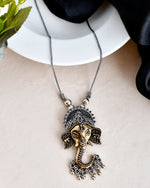 Load image into Gallery viewer, OXIDISED DUAL TONE CHAIN PENDANT