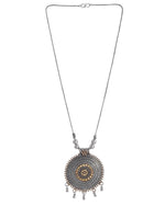 Load image into Gallery viewer, OXIDISED DUAL TONE CHAIN PENDANT