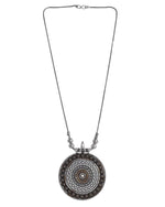 Load image into Gallery viewer, OXIDISED DUAL TONE CHAIN PENDANT
