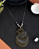 Load image into Gallery viewer, OXIDISED DUAL TONE CHAIN PENDANT