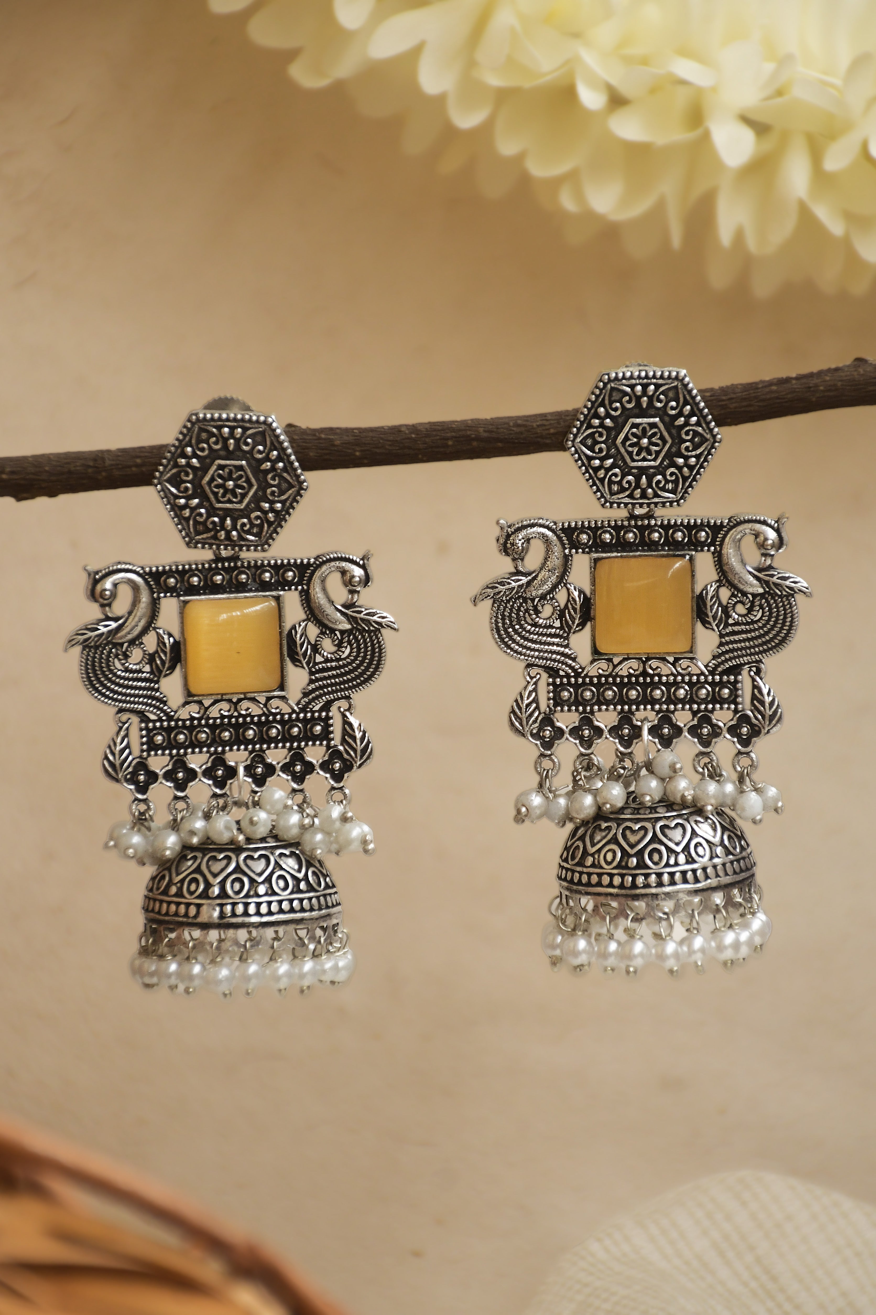 AARIKA STONE JHUMKA EARRINGS